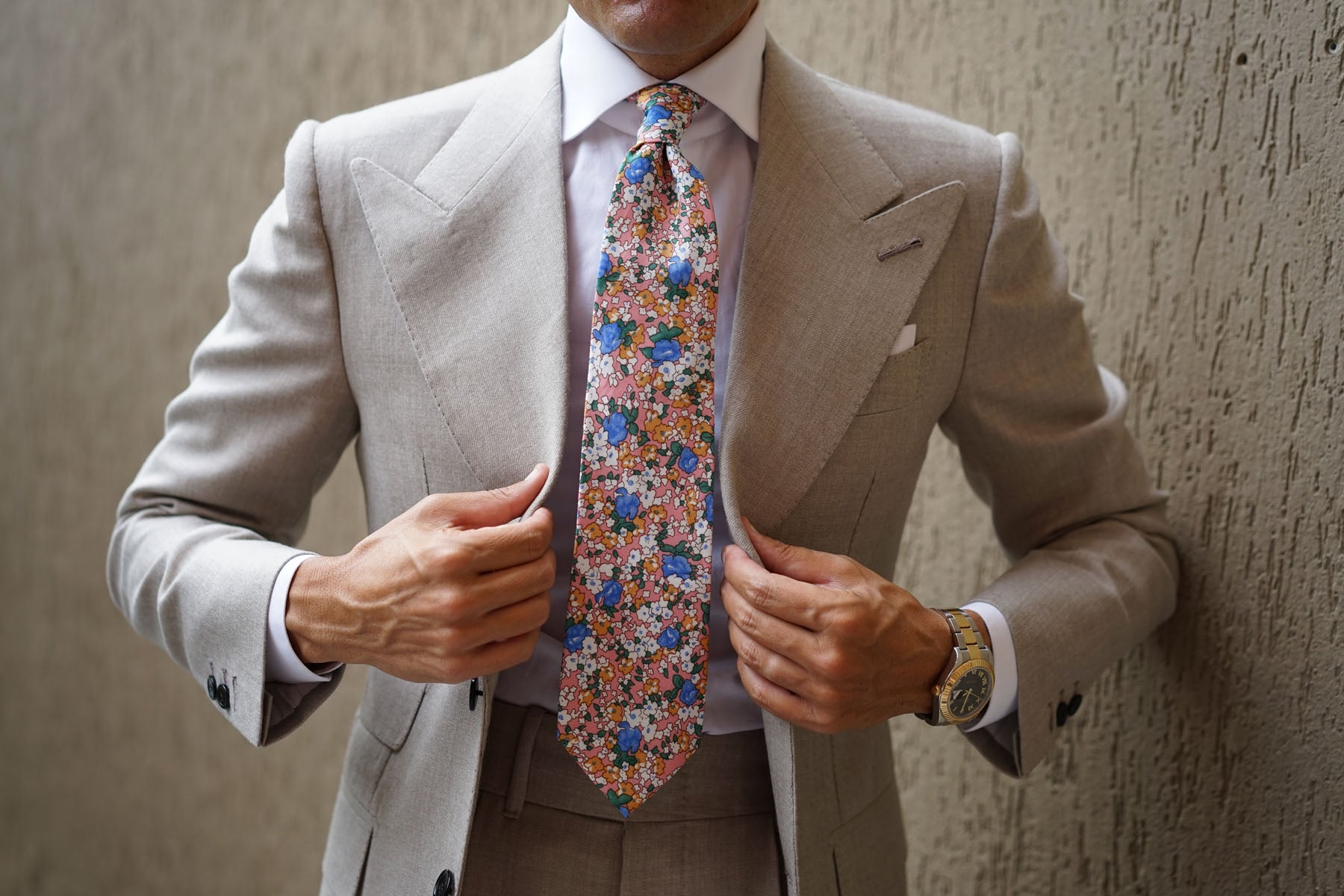 Panama Pink Floral Necktie