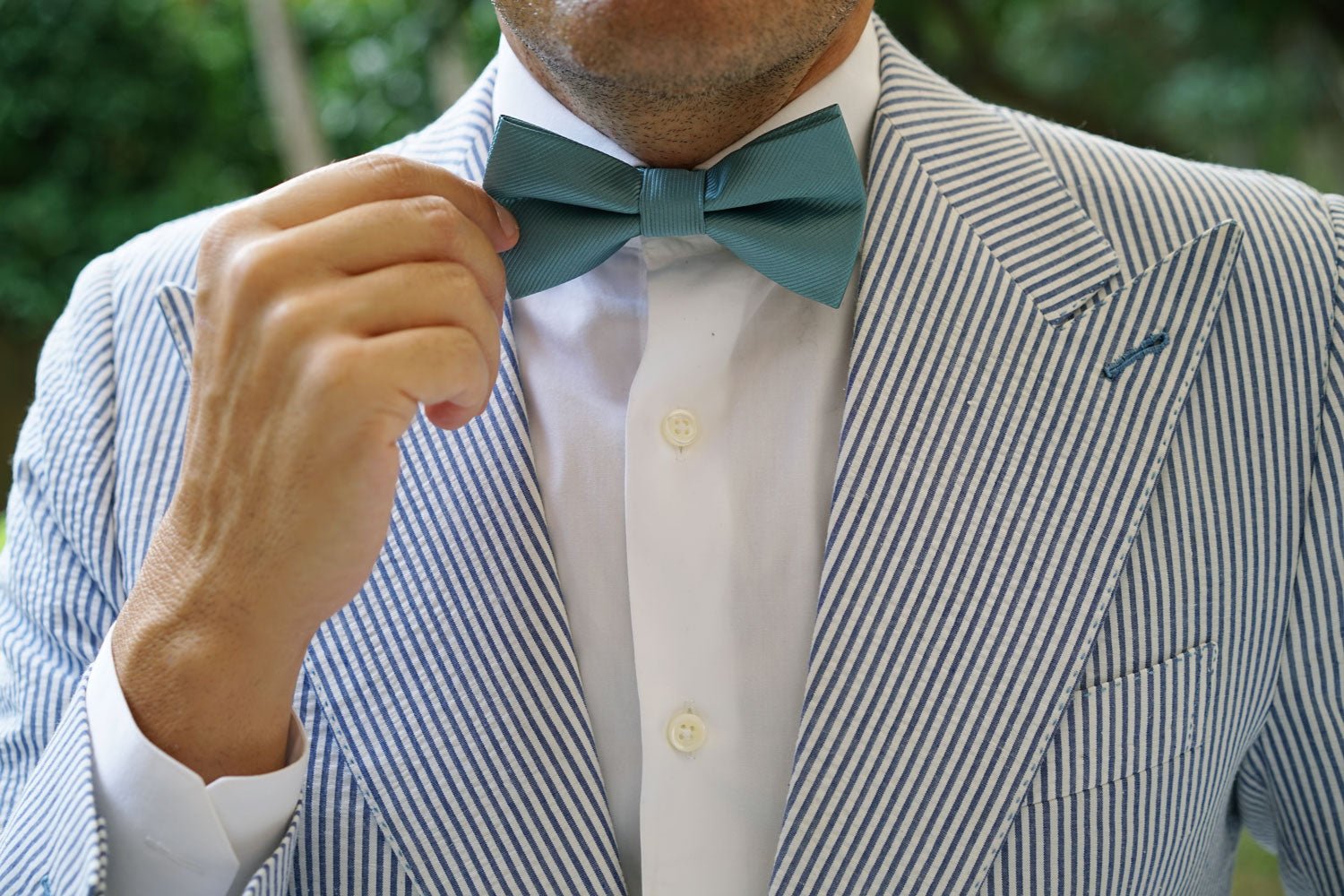 Dusty Jade Green Twill Bow Tie