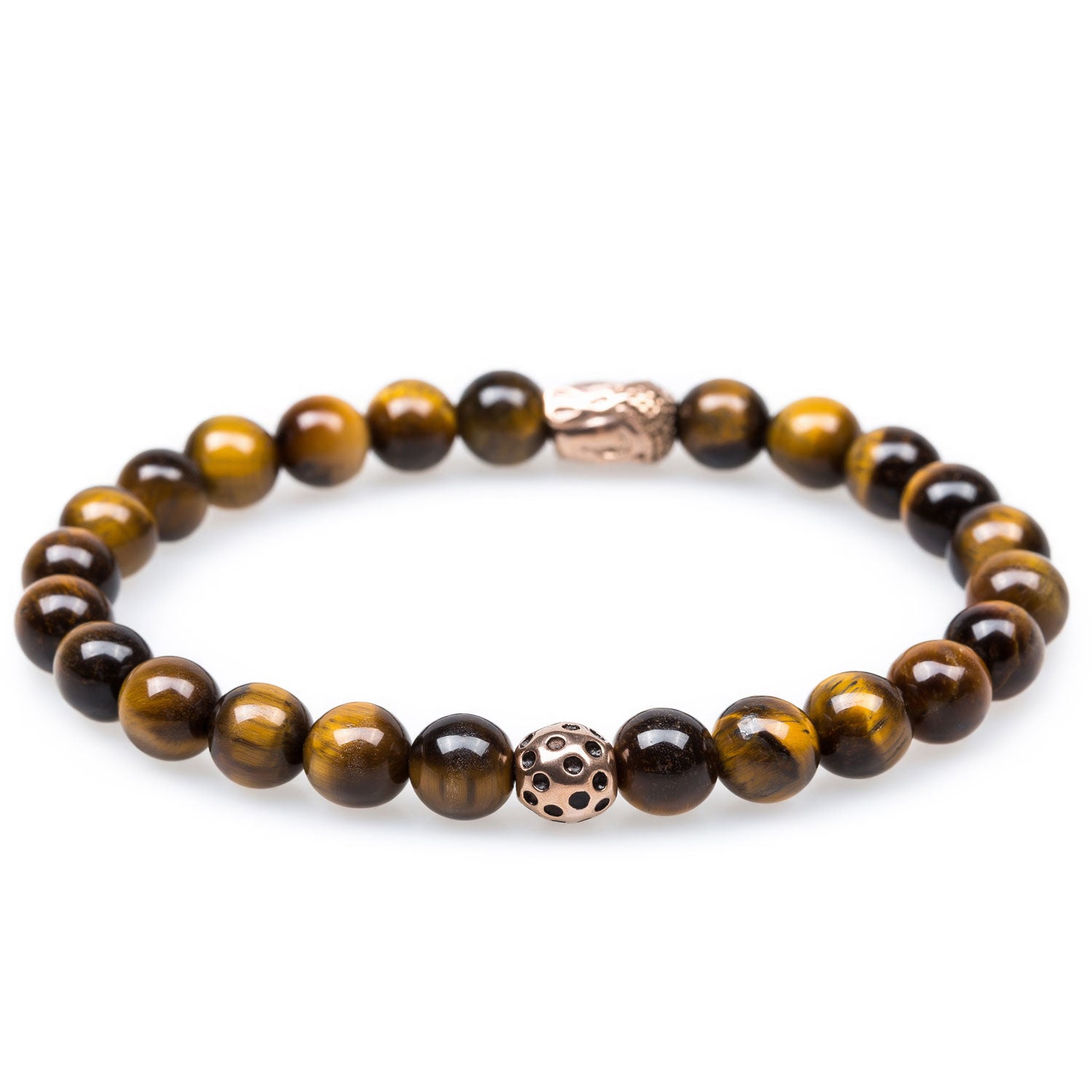 Yellow Tiger's Eye Rose Gold Buddha Bracelet