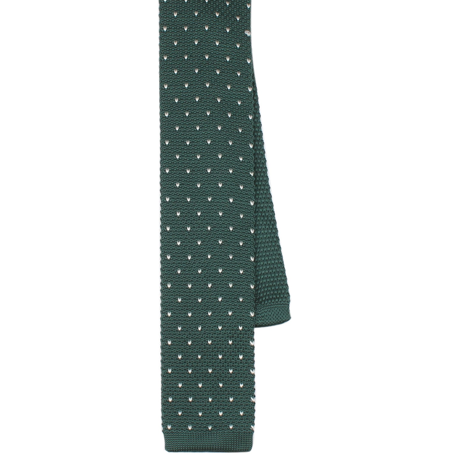 Forest Green & White Pattern Knitted Tie