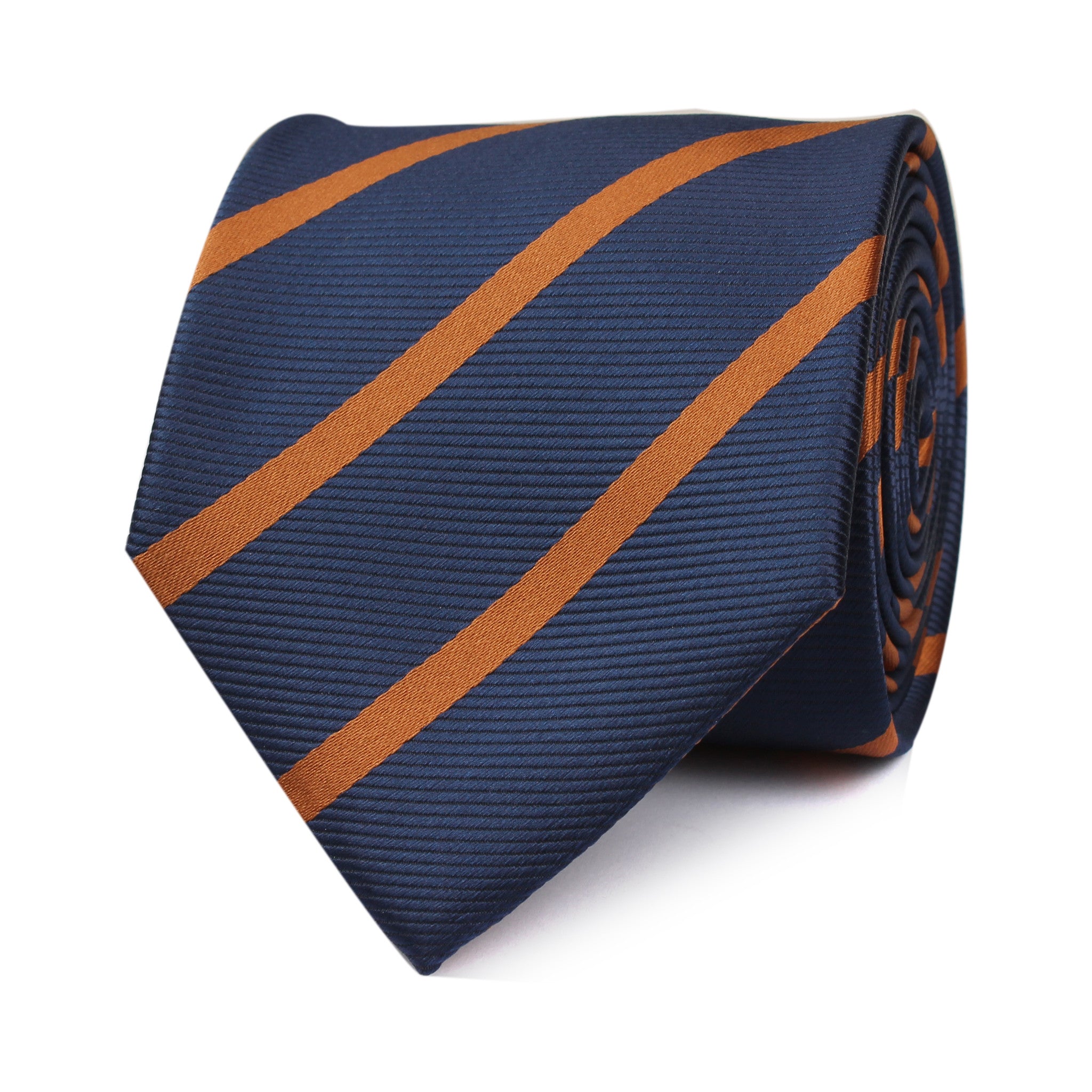 Navy Blue Tie with Striped Brown