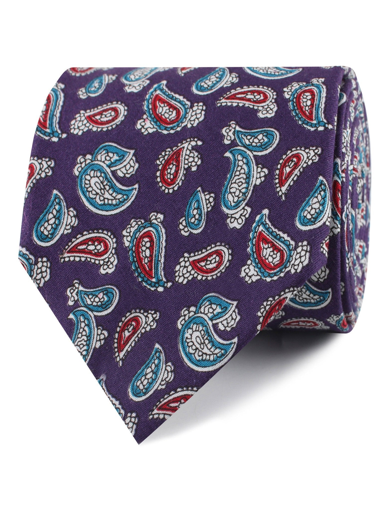 Lago di Bolsena Purple Paisley Tie