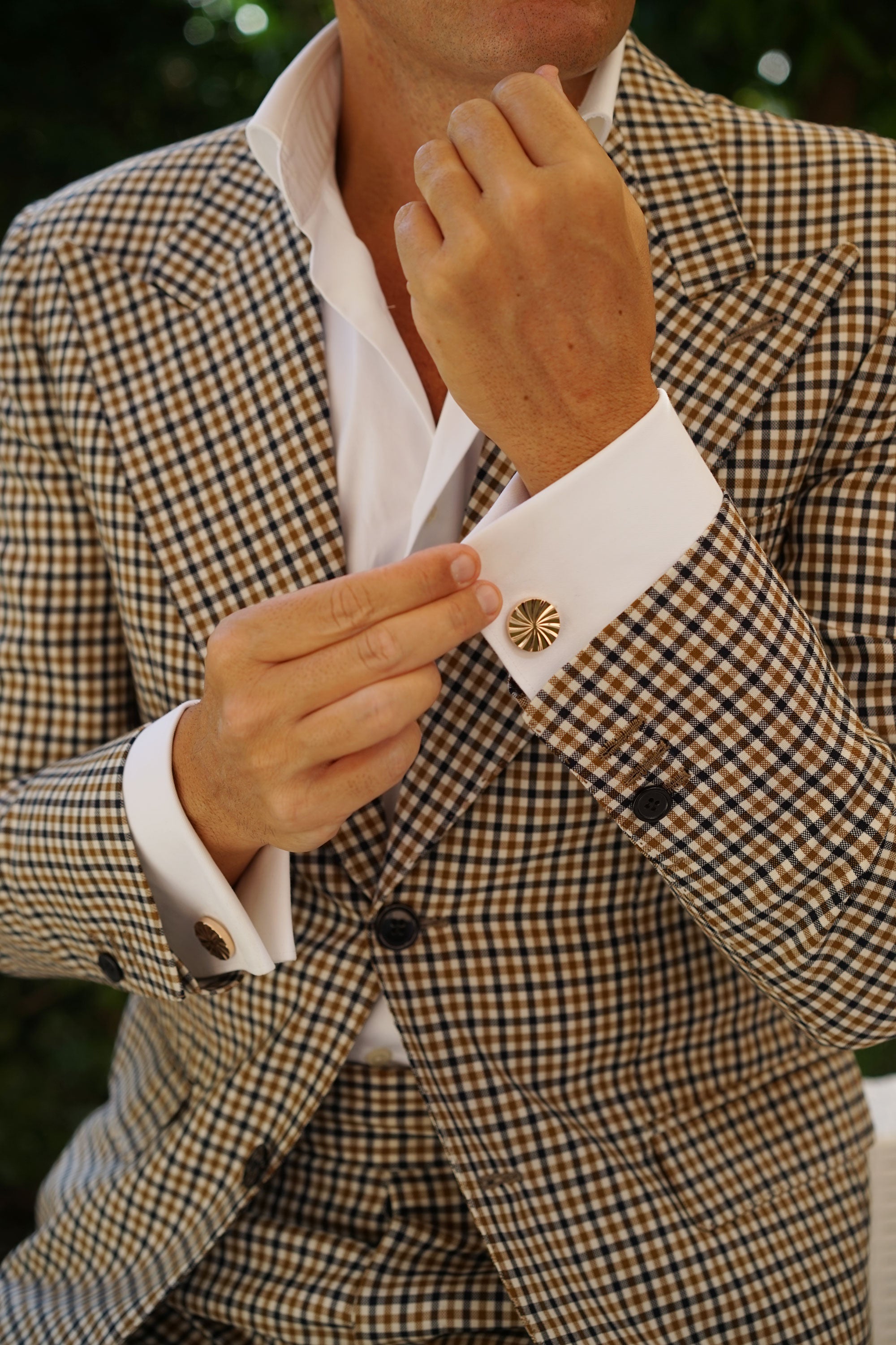 Rose Gold Circle Cufflinks