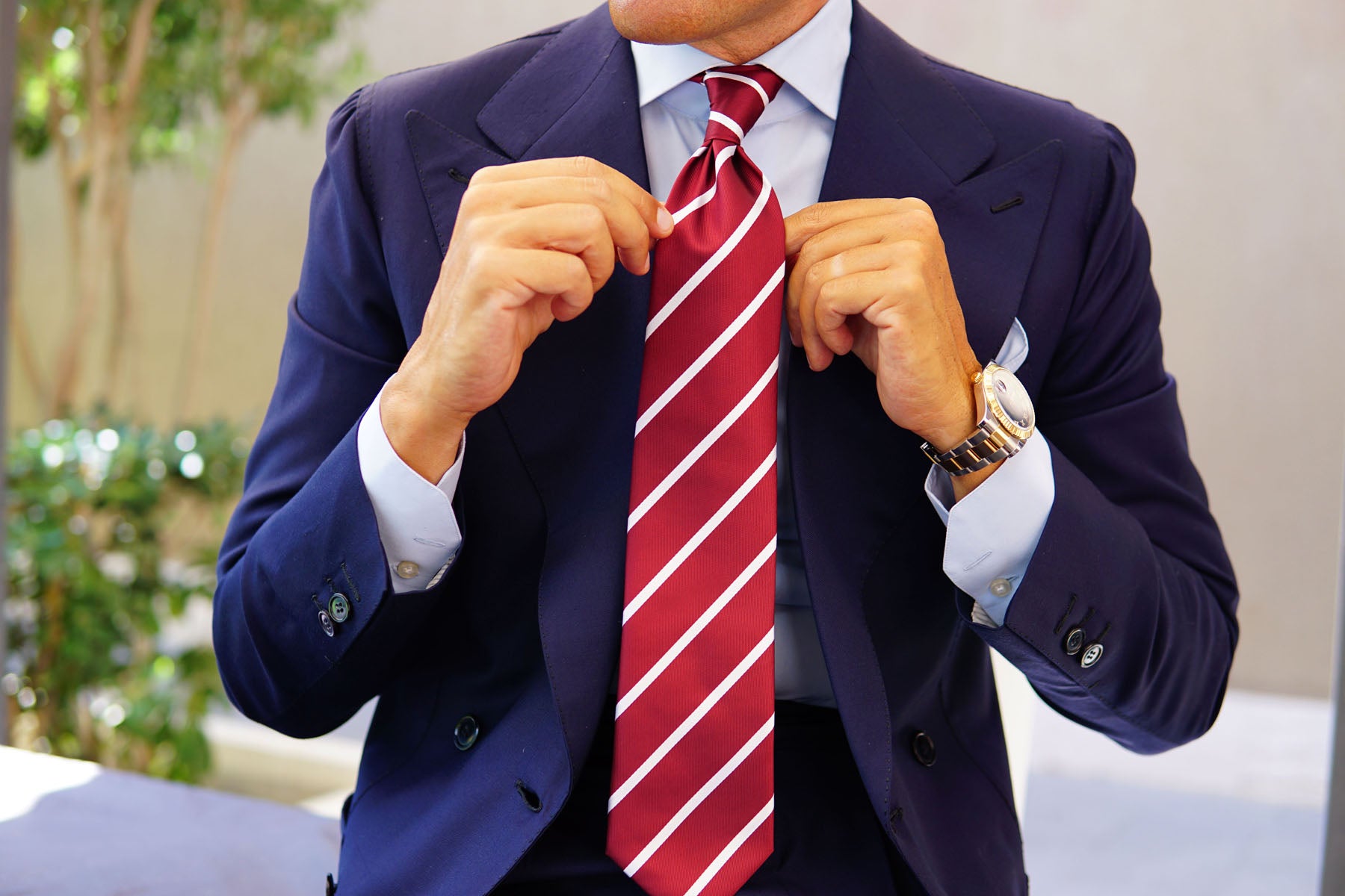 Royal Burgundy Striped Necktie