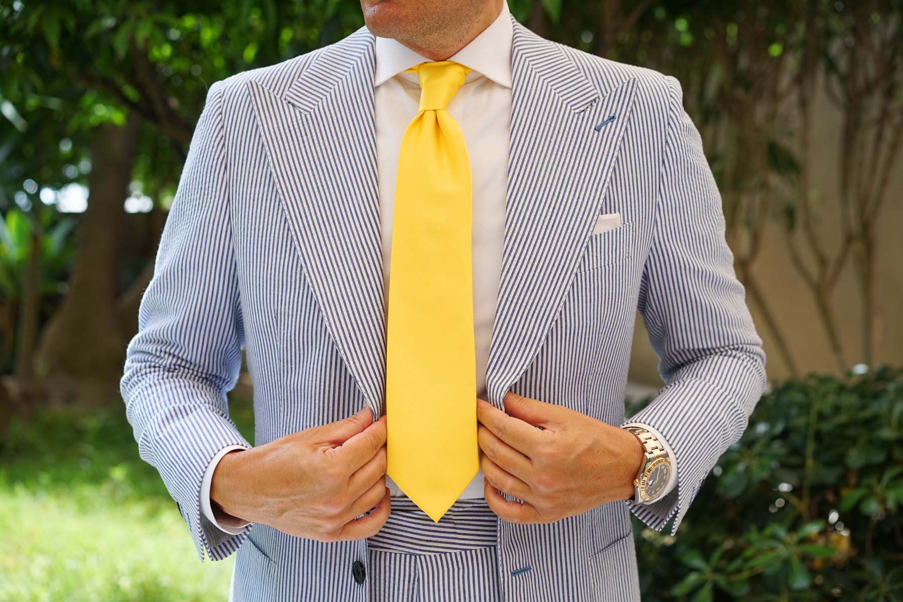 Daffodil Tuscan Sun Yellow Weave Necktie