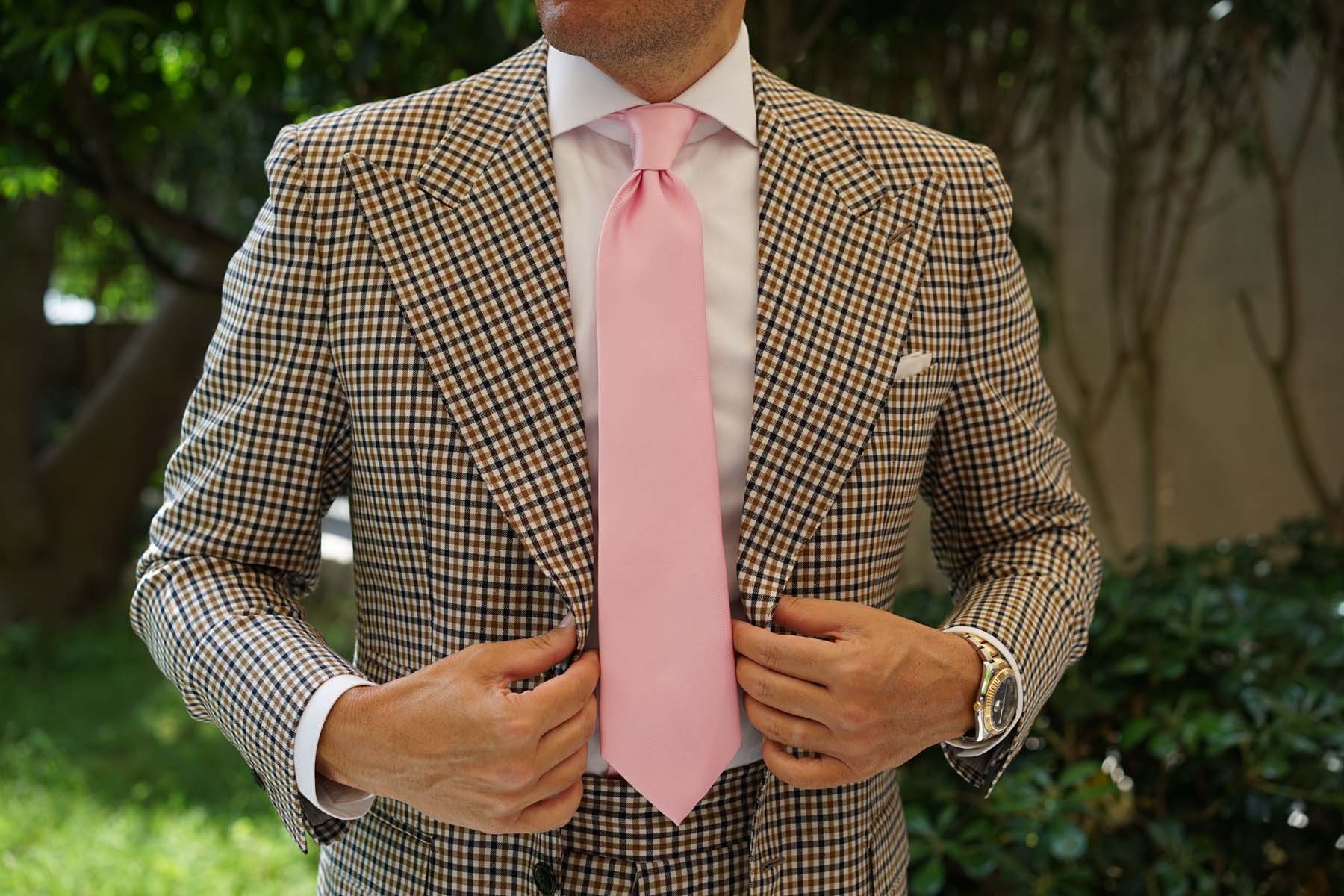 Flamingo Pink Twill Necktie