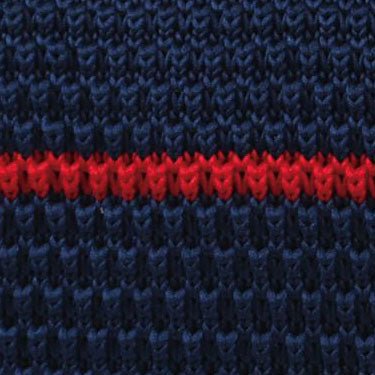 Landa Navy Blue with Red Stripes Knitted Tie