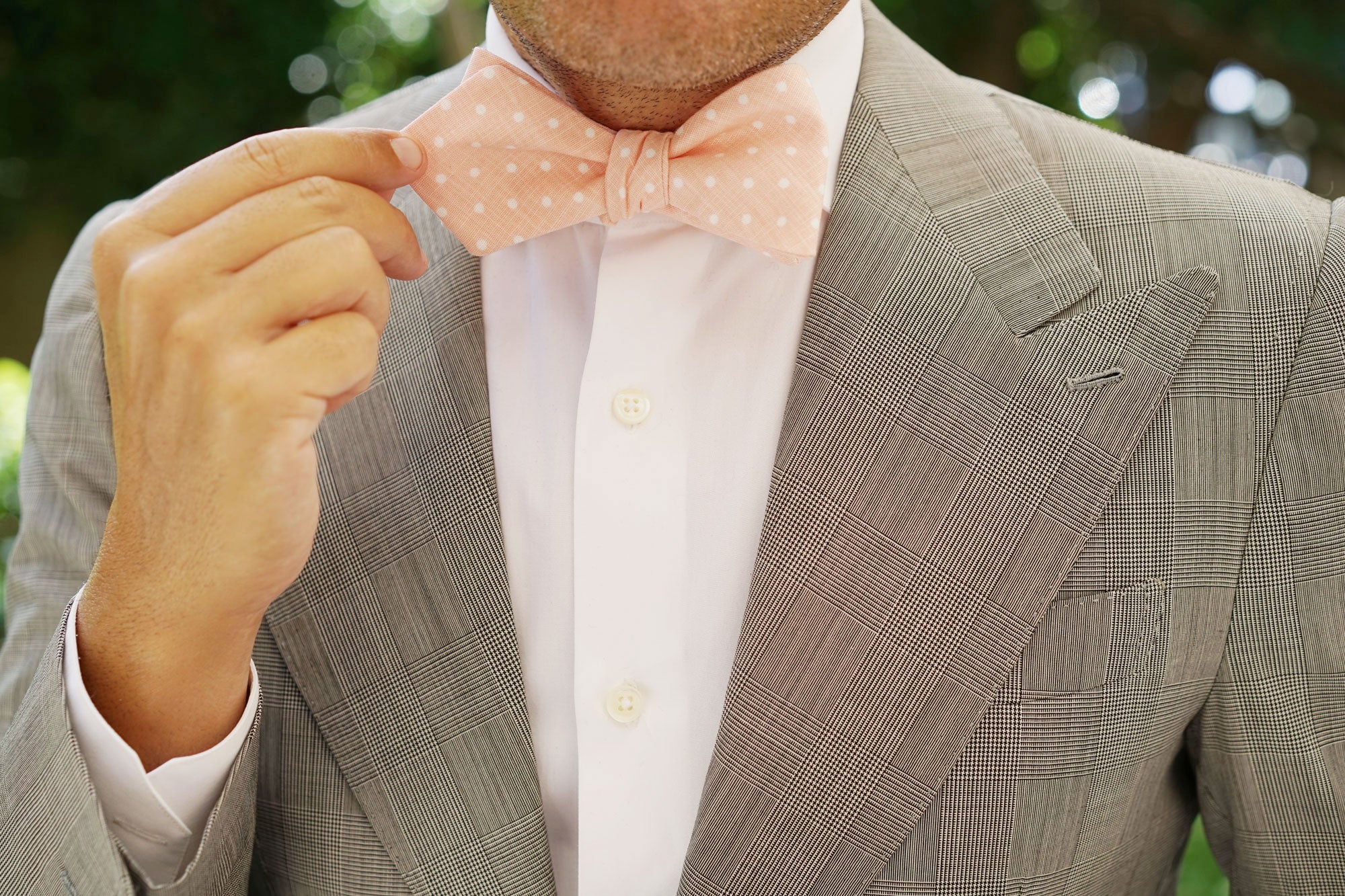 Pink Panther Polkadot Diamond Self Bow Tie