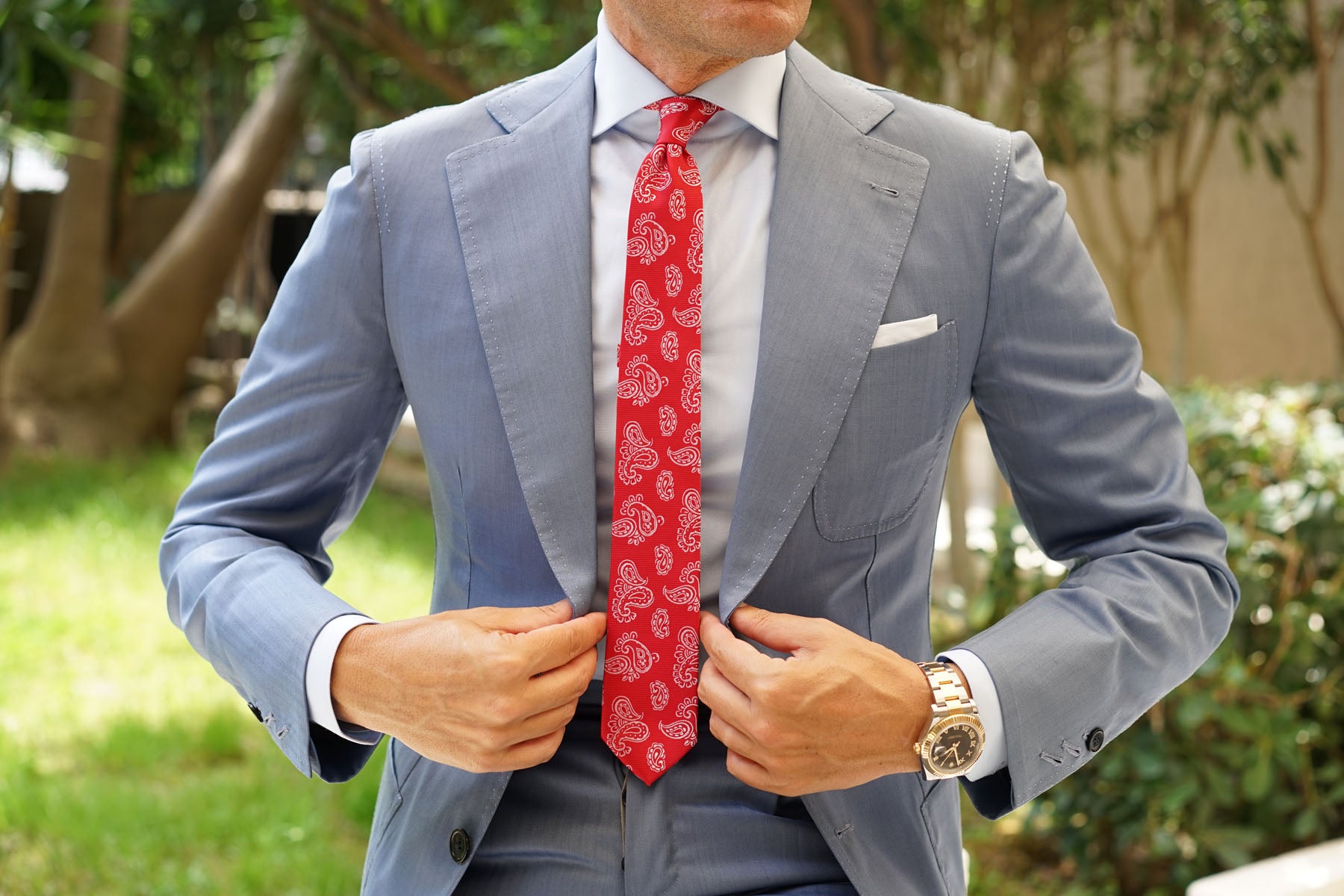 Paisley Red Skinny Tie