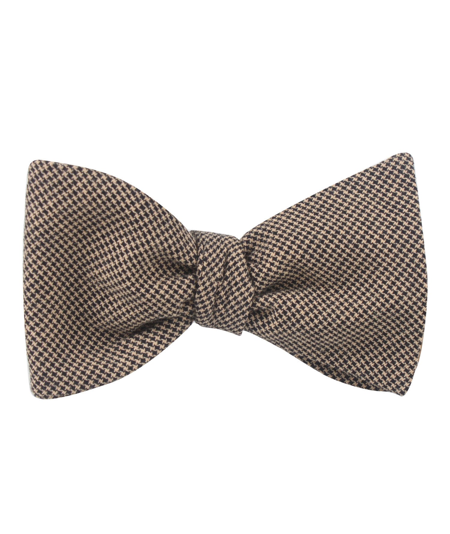 Khaki Black Houndstooth Blend Self Bow Tie