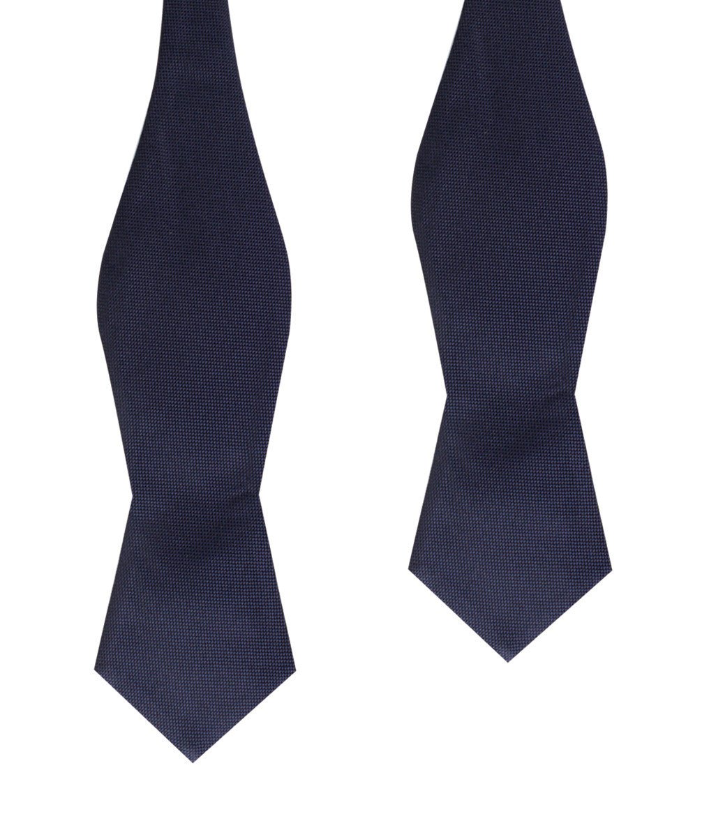 Nude Navy Blue Diamond Self Bow Tie