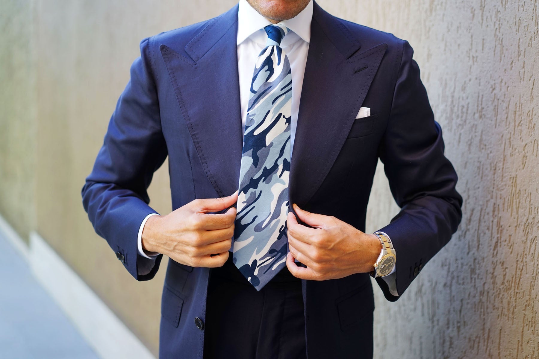 Sea Blue Camo Tie