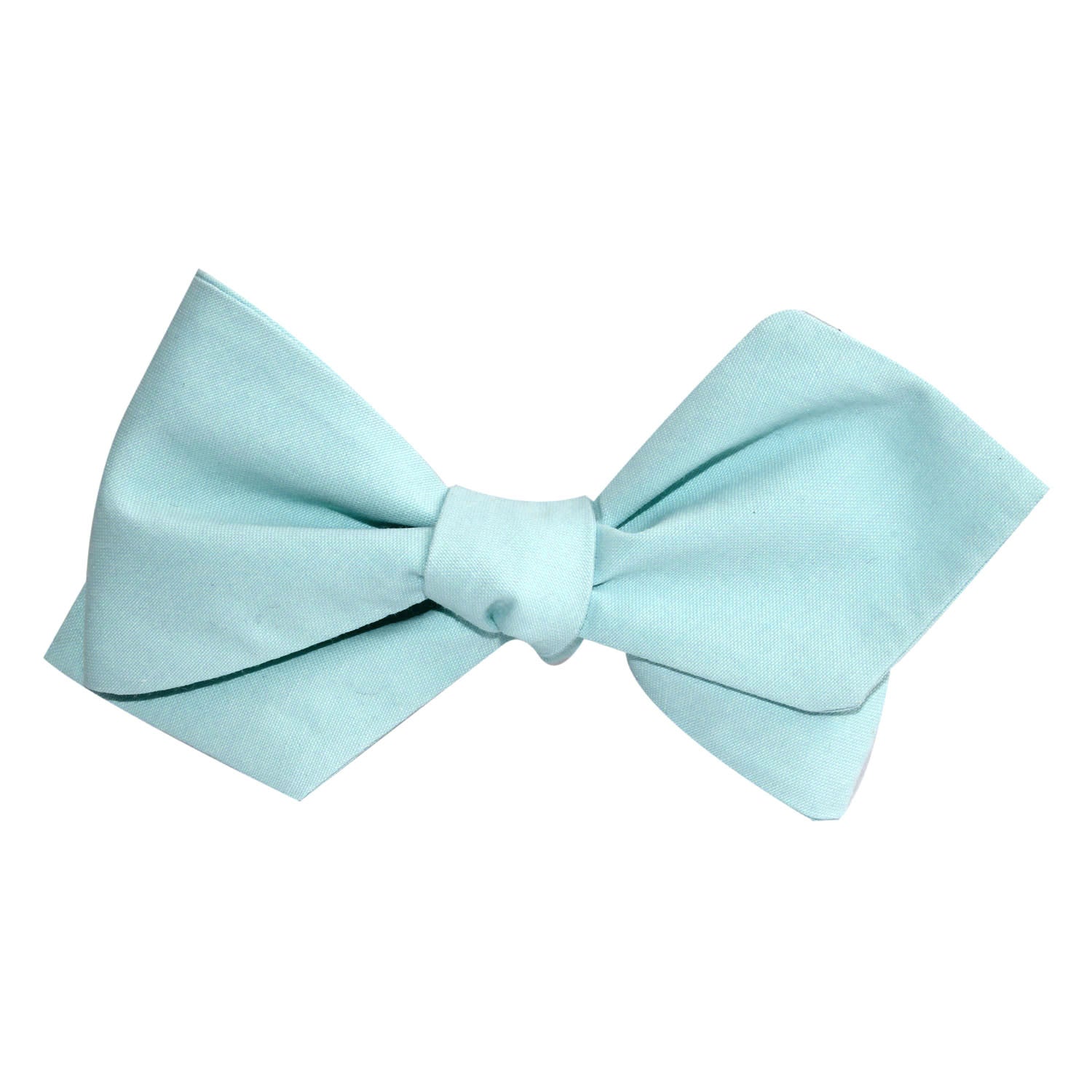 Mint Green Cotton Self Tie Diamond Tip Bow Tie