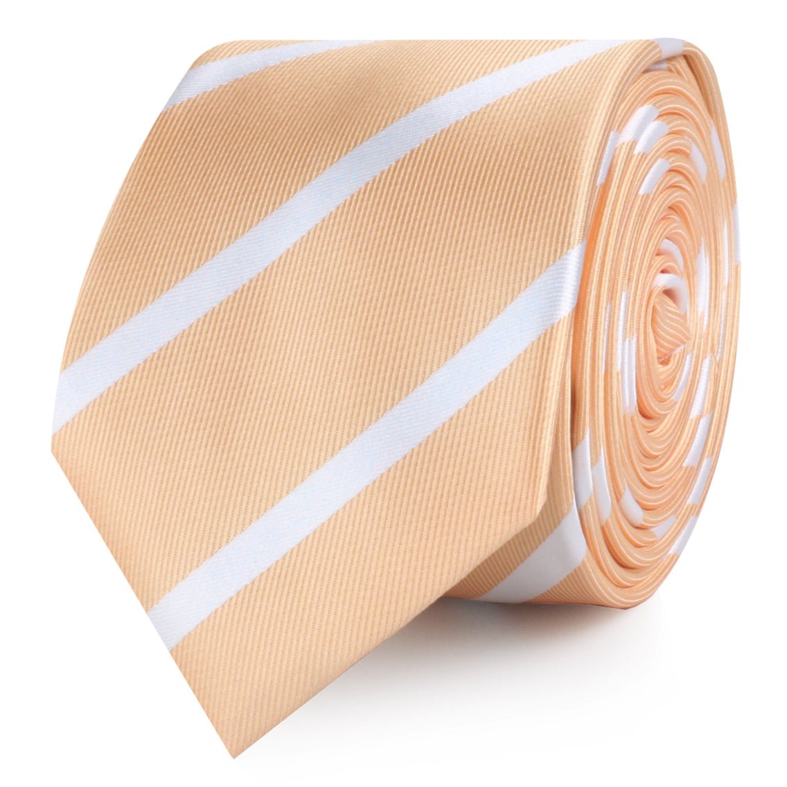 Apricot Striped Skinny Tie