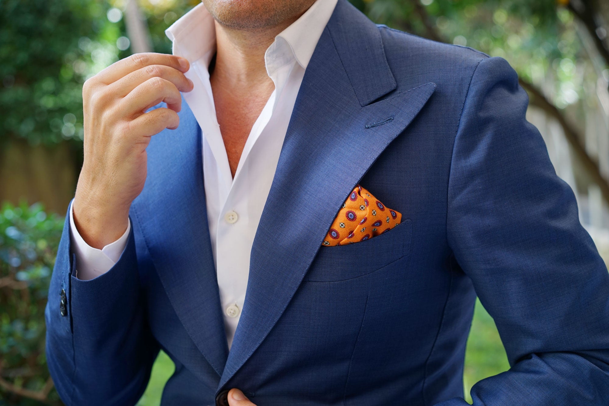 The Beer Baron of the Bronx Orange Wool Pocket Square