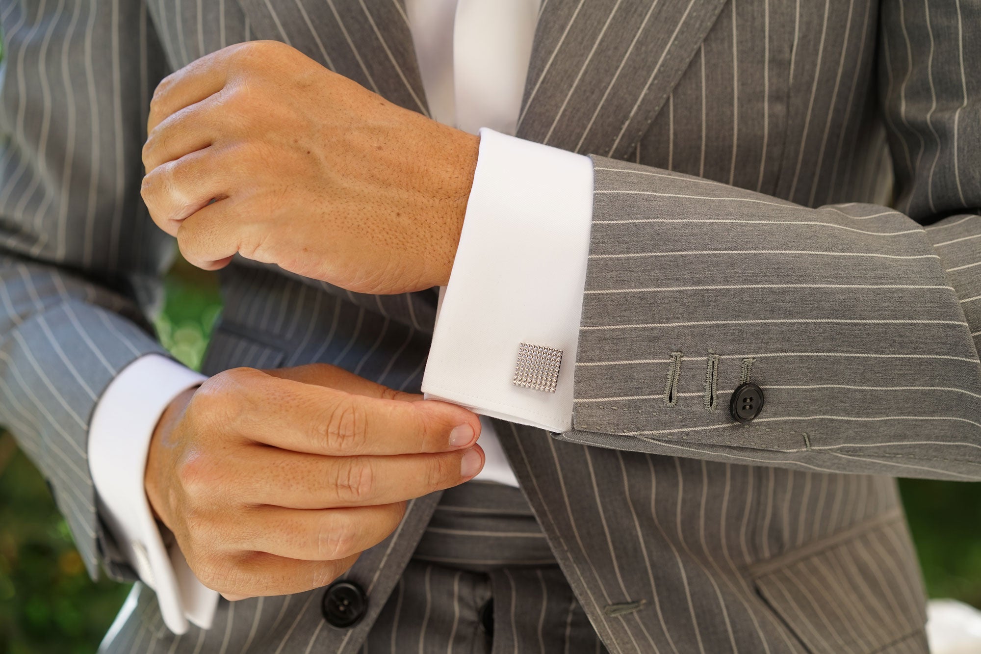 Square Large Studded Cufflinks