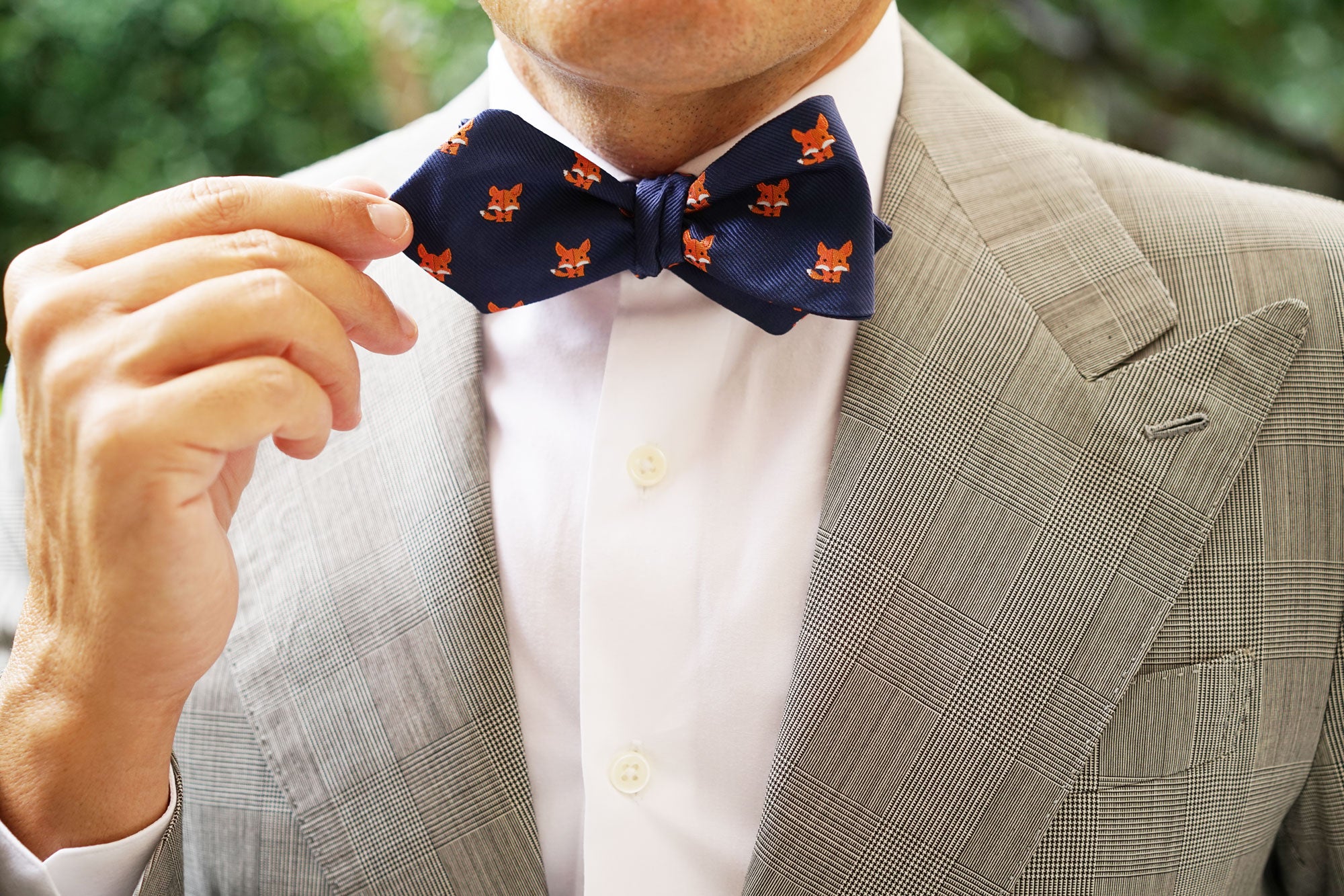 North American Kit Fox Diamond Self Bow Tie