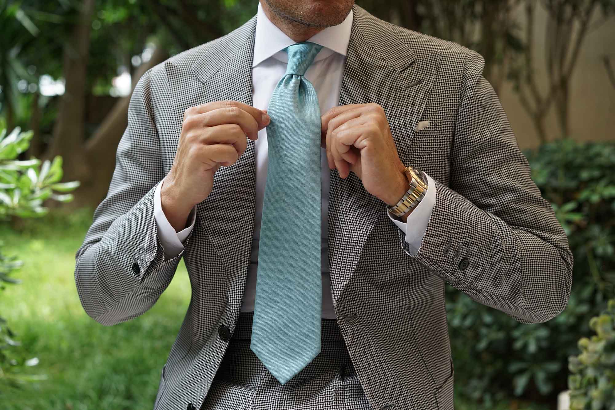 Turkish Teal Blue Weave Necktie