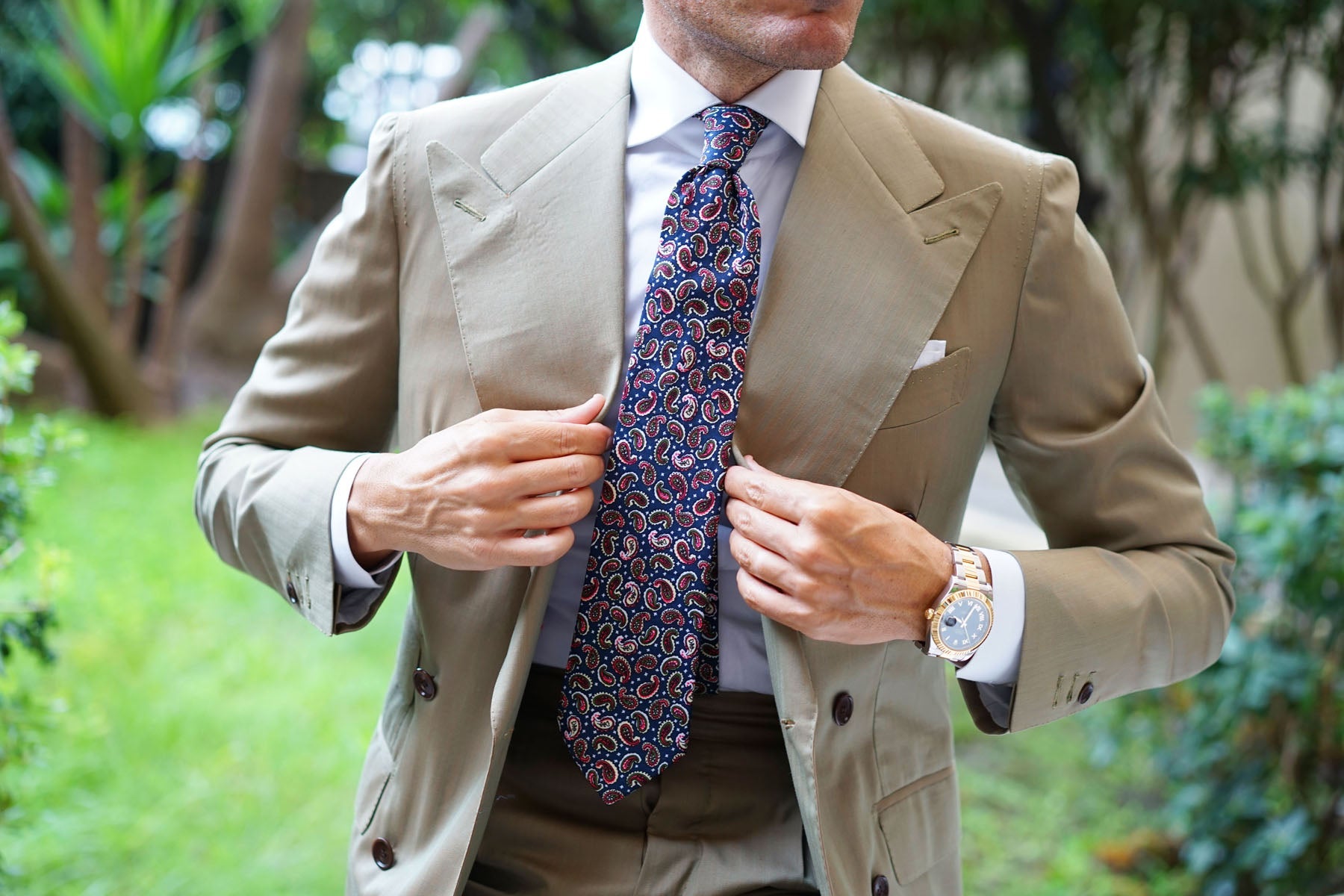 Prague Paisley Blue Floral Tie