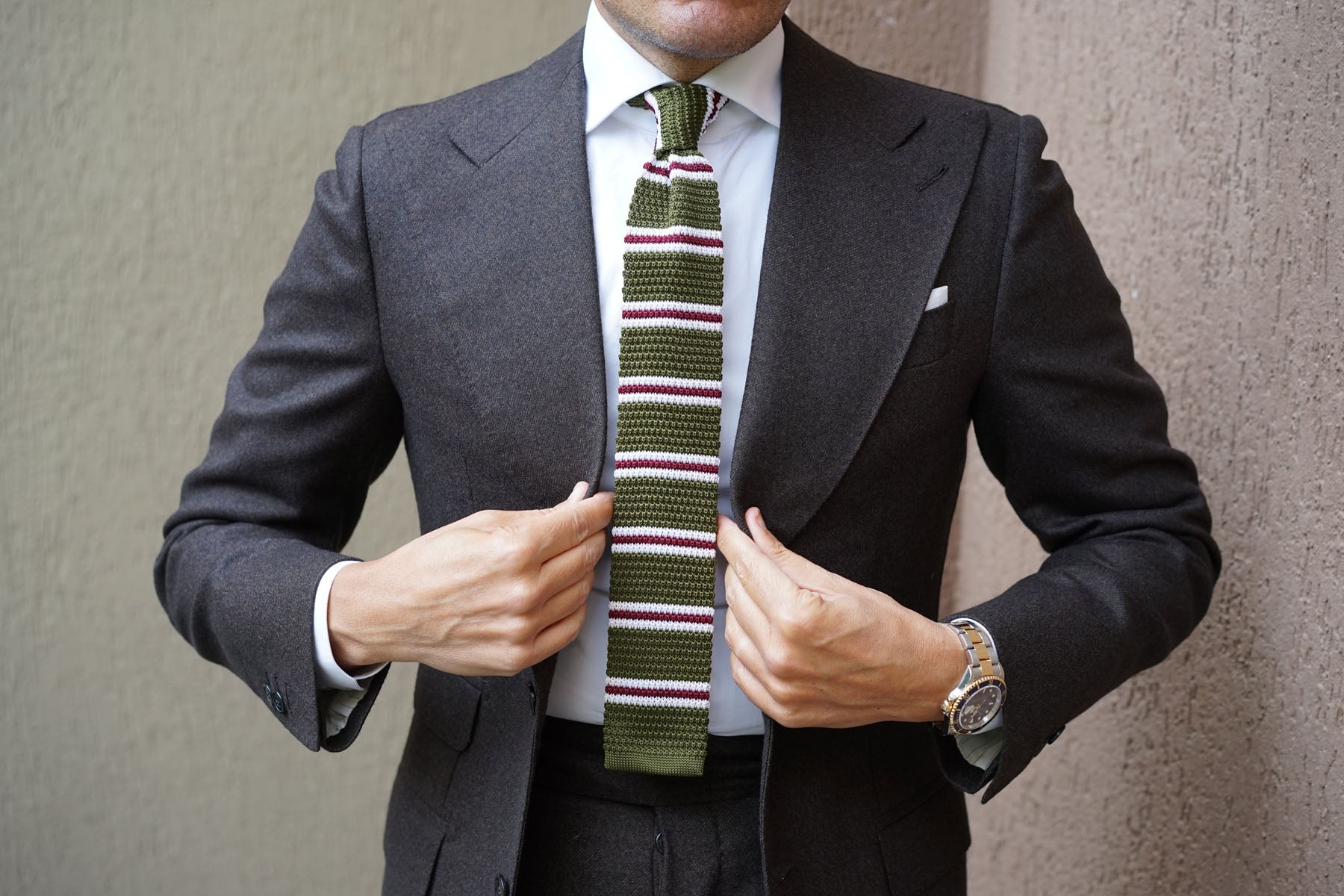 Penn Army Green Knitted Tie