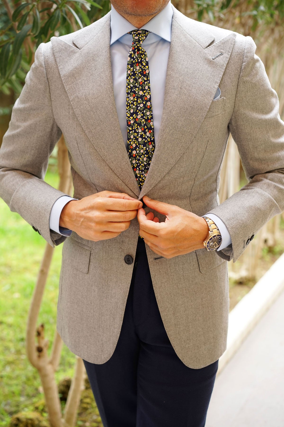 Anemone Floral Skinny Tie