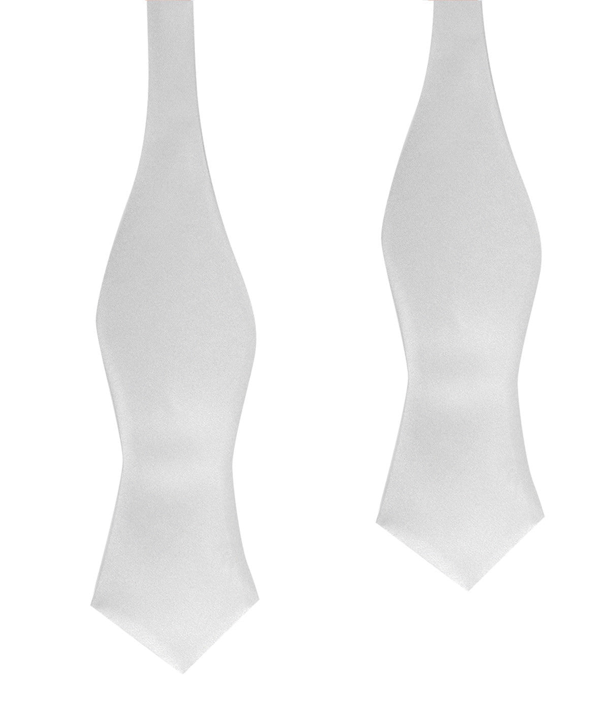 Light Grey Satin Self Tie Diamond Tip Bow Tie