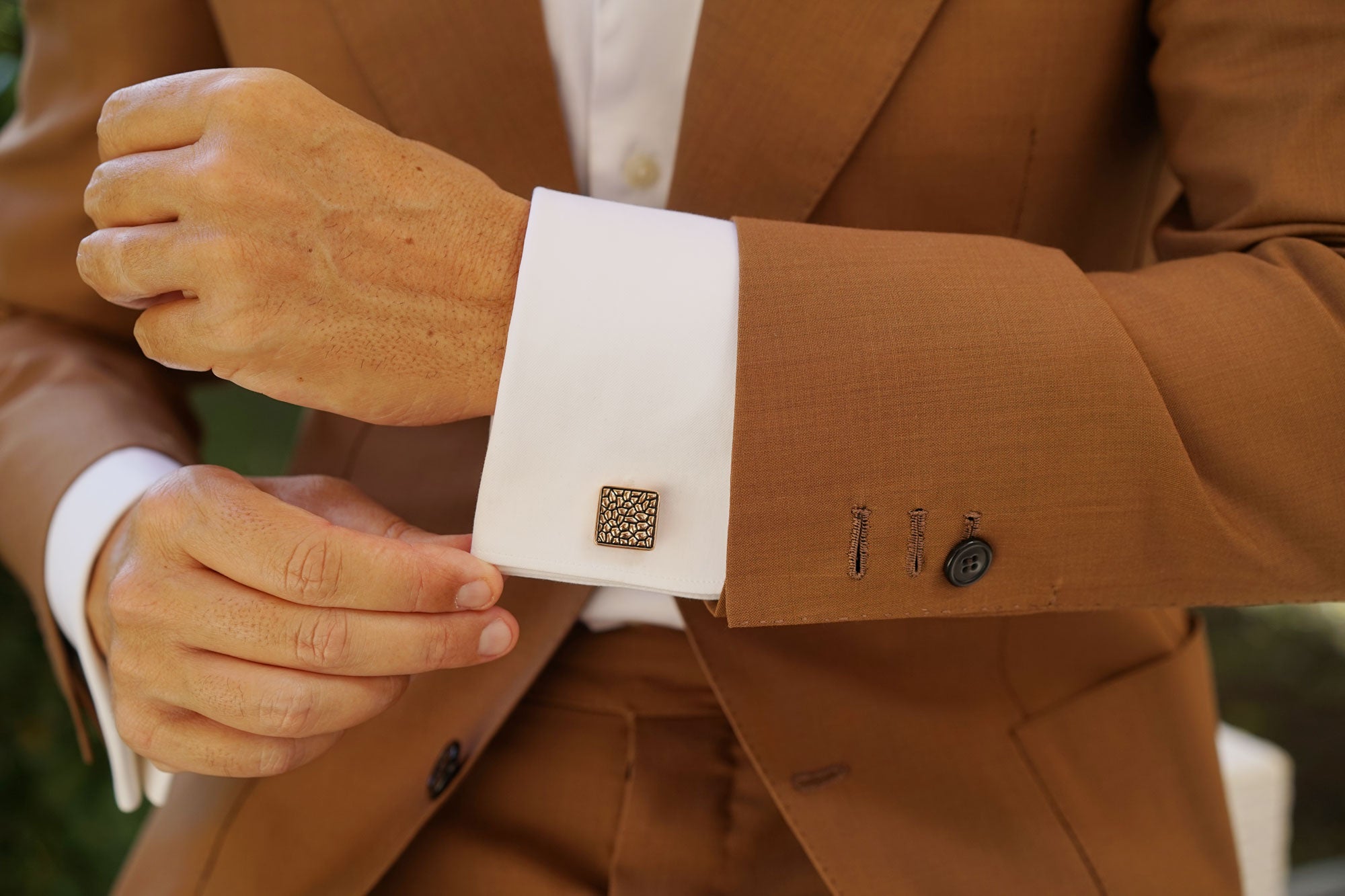 Rose Gold Pebble Cufflinks