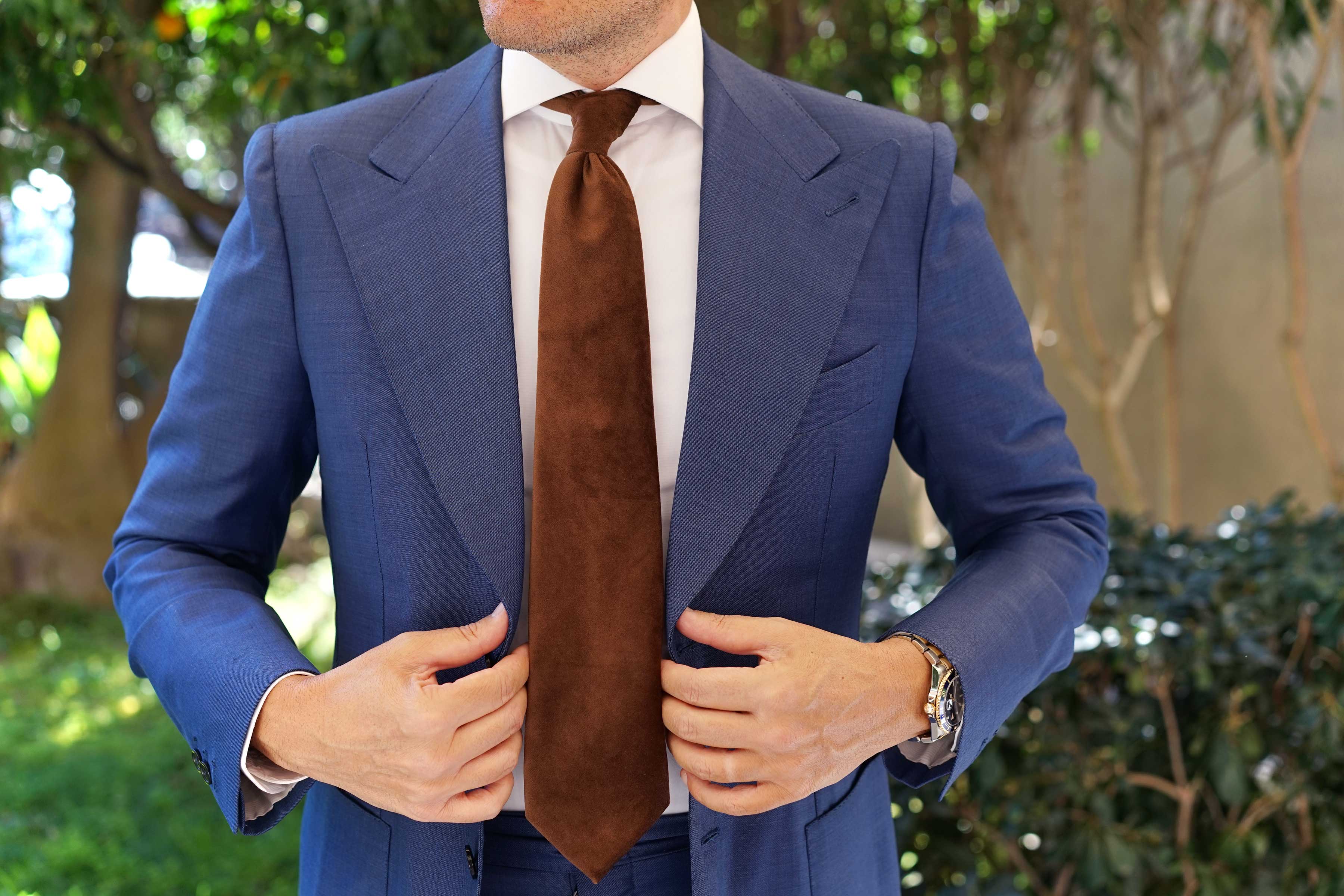 Dark Brown Velvet Necktie