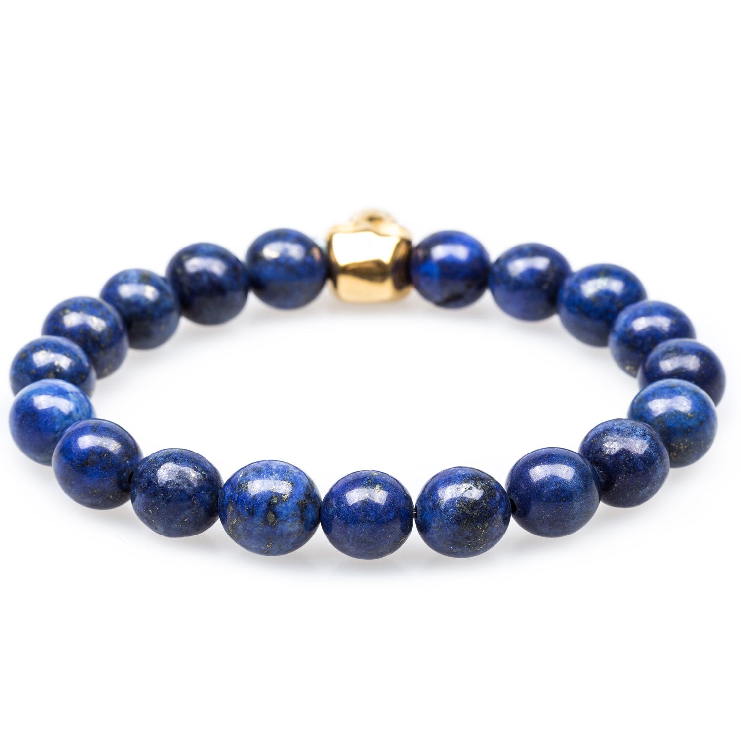 Alexandria Lapis Lazuli Gold Skull Bracelet