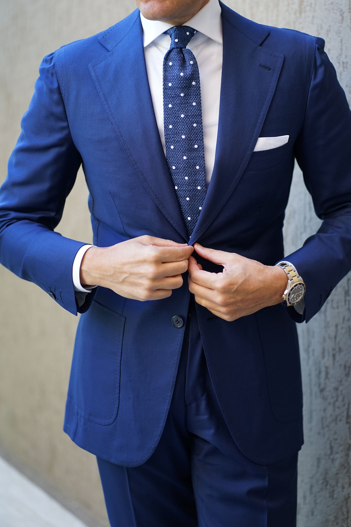 Blue Lagoon Polka Dot Knitted Tie