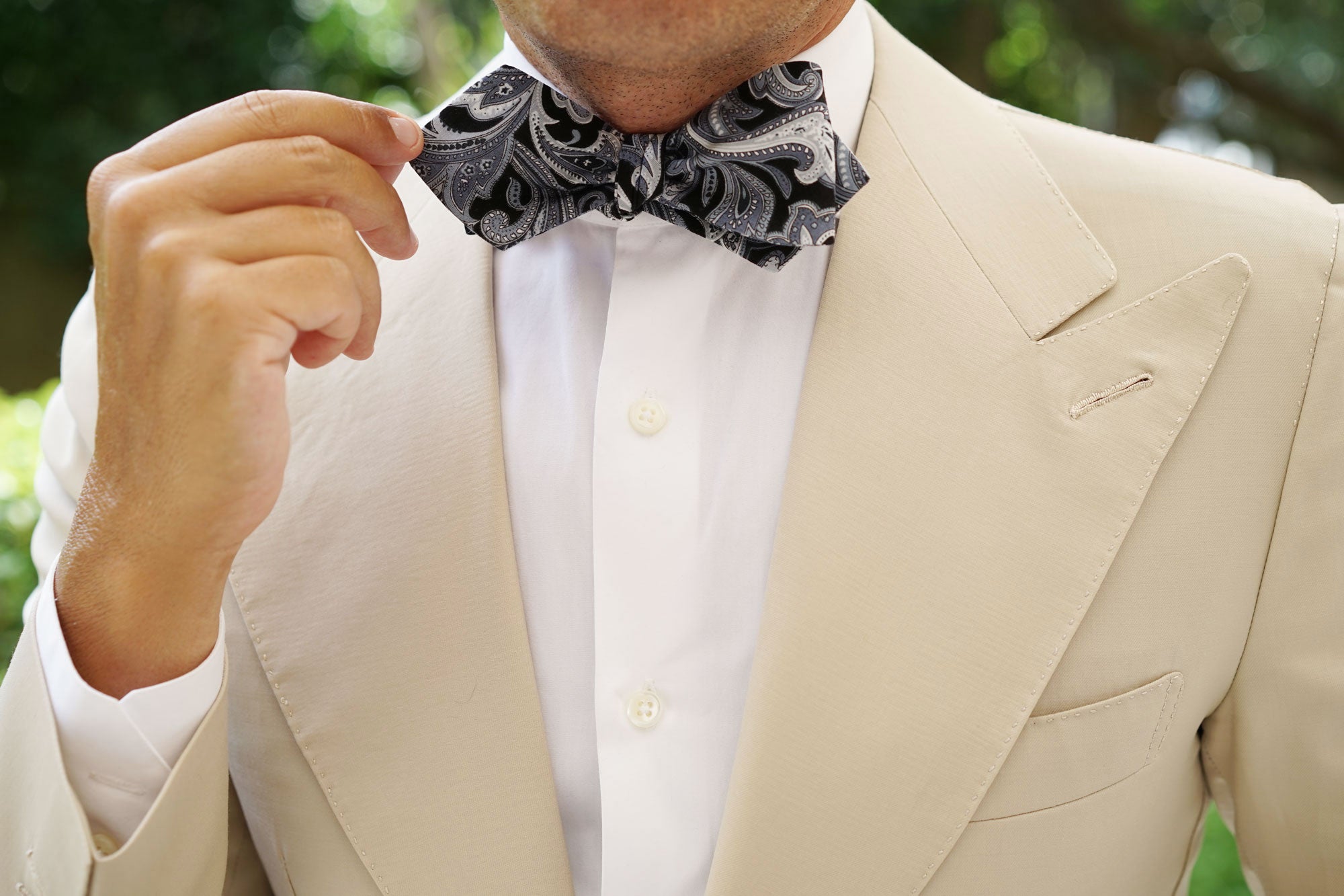 Lampedusa Paisley Diamond Self Bow Tie