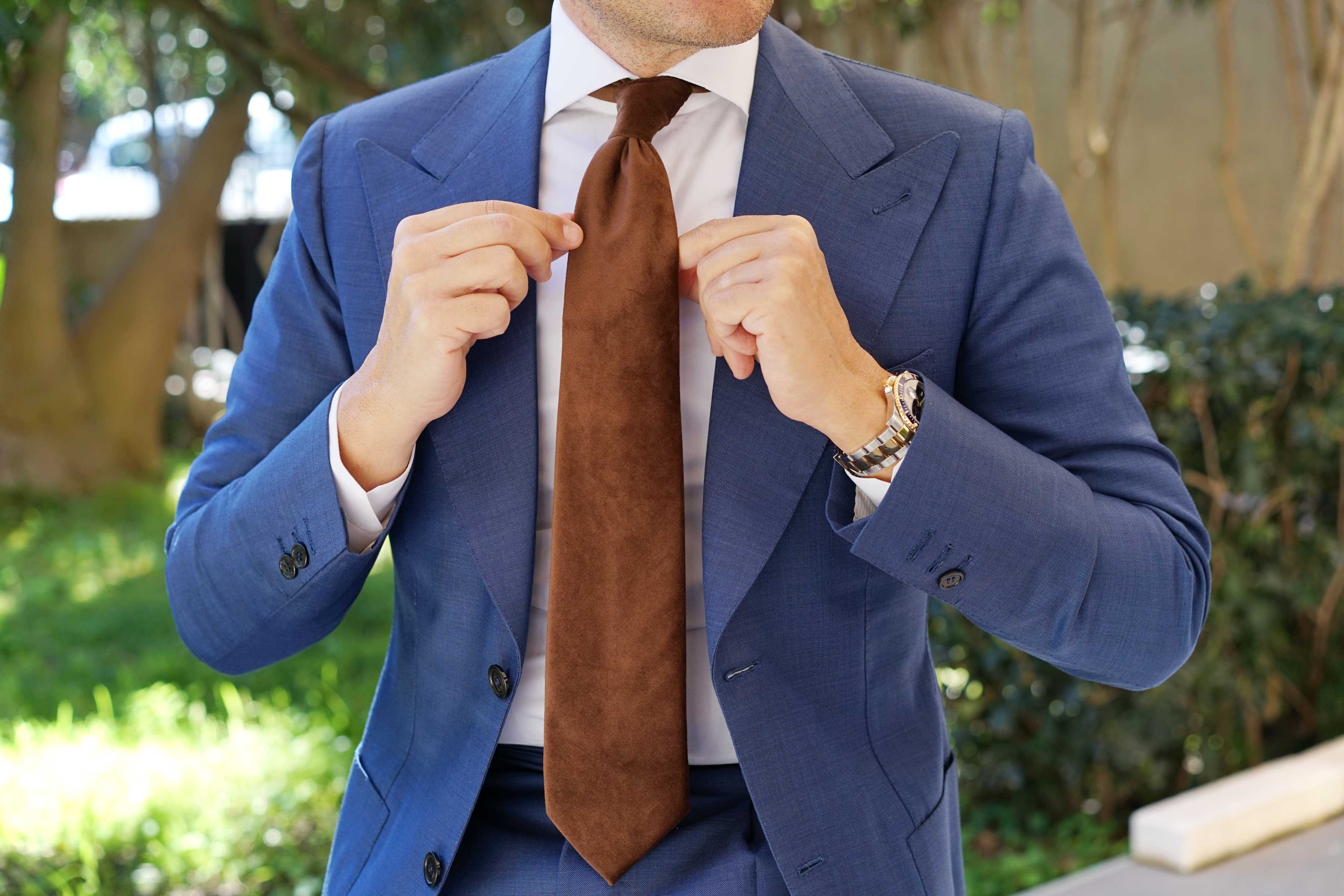 Dark Brown Velvet Necktie