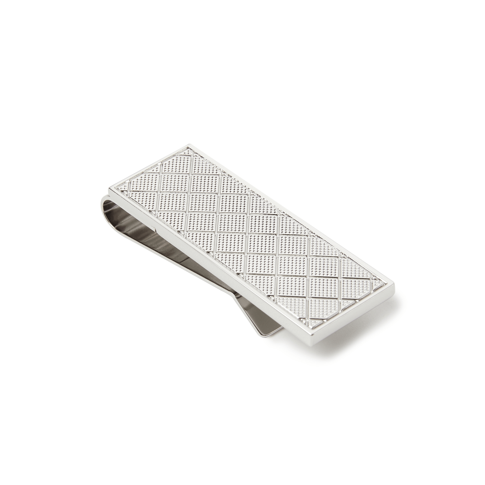 Silver Diamond Grid Executive Money Clip