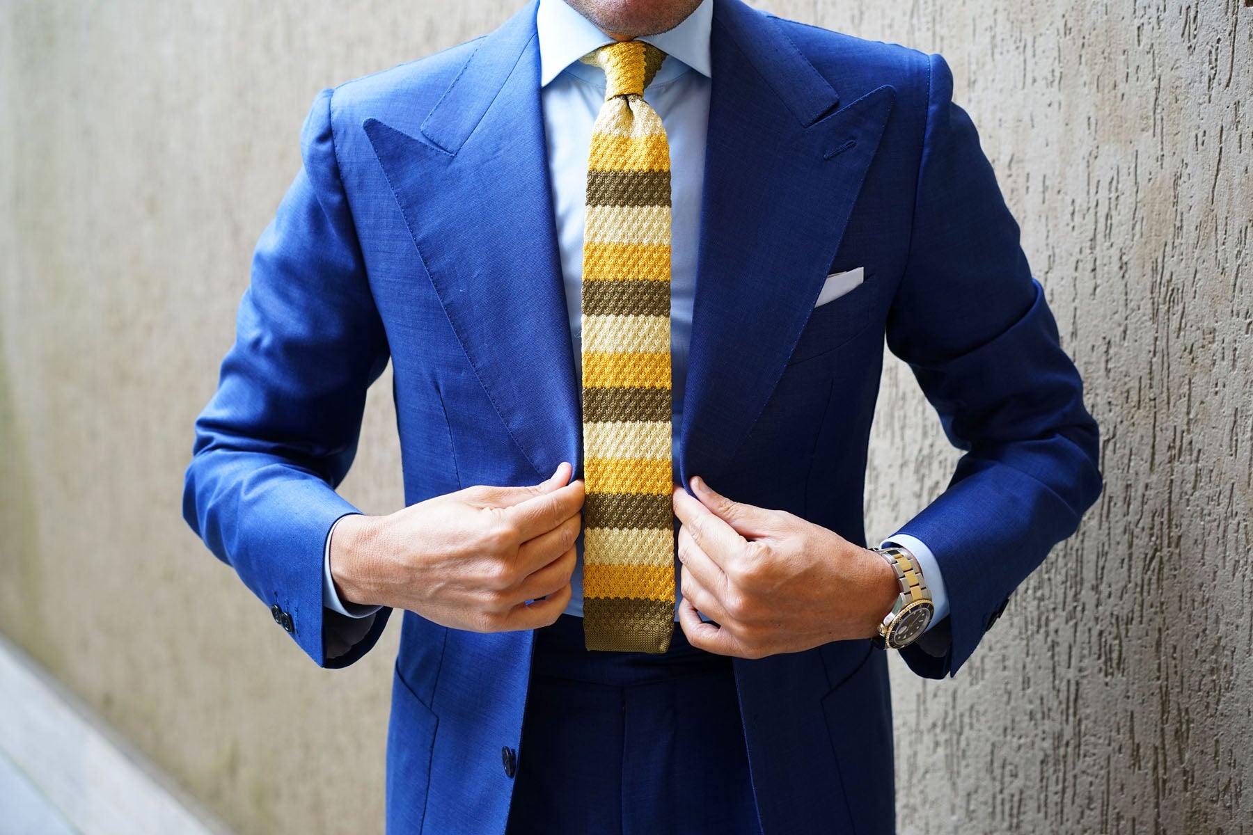 Three Shades of Yellow Knitted Tie