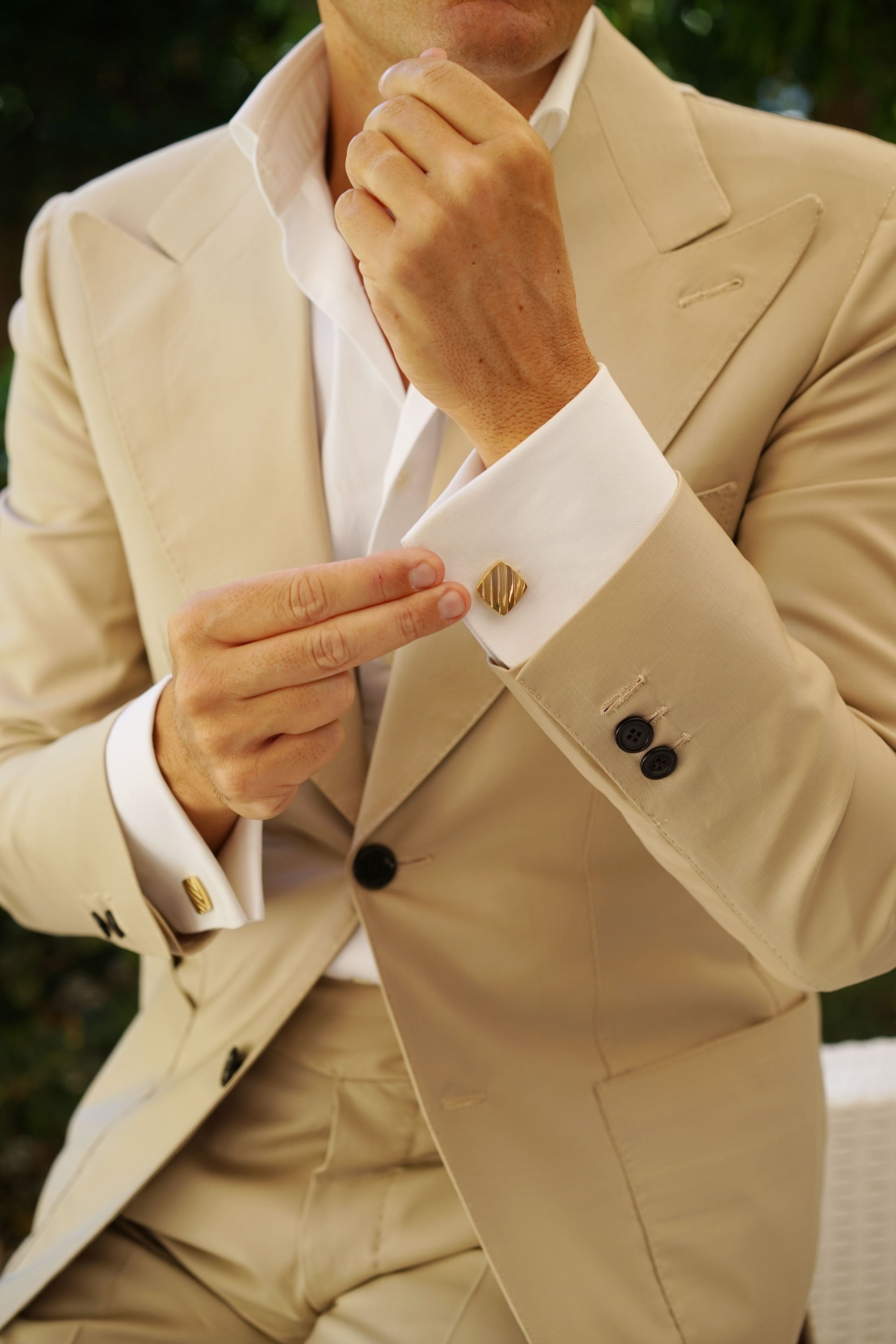 Great Khan Brushed Gold Cufflinks