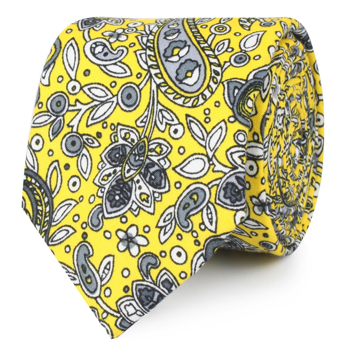 Cyrus Yellow Paisley Skinny Tie