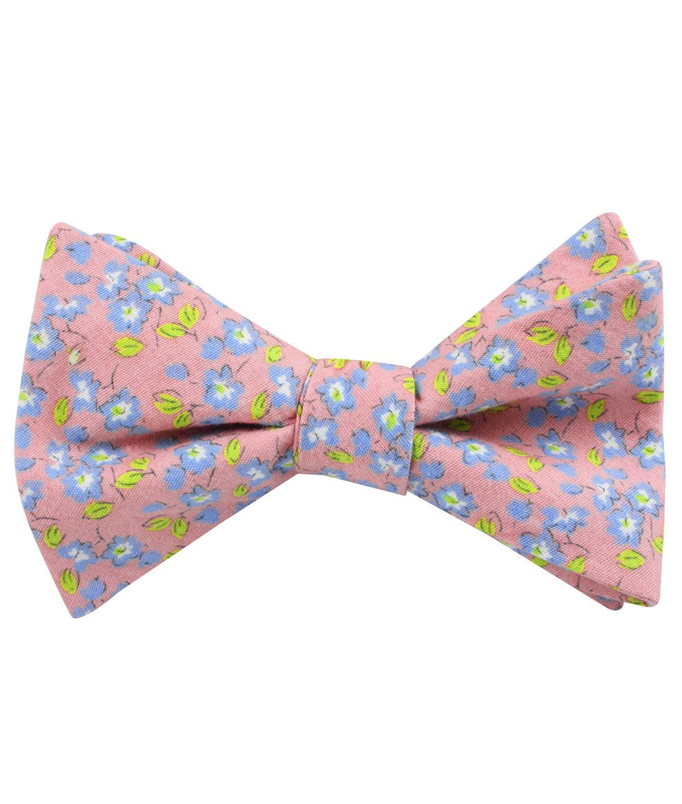 Isle of Skye Peach Floral Self Bow Tie