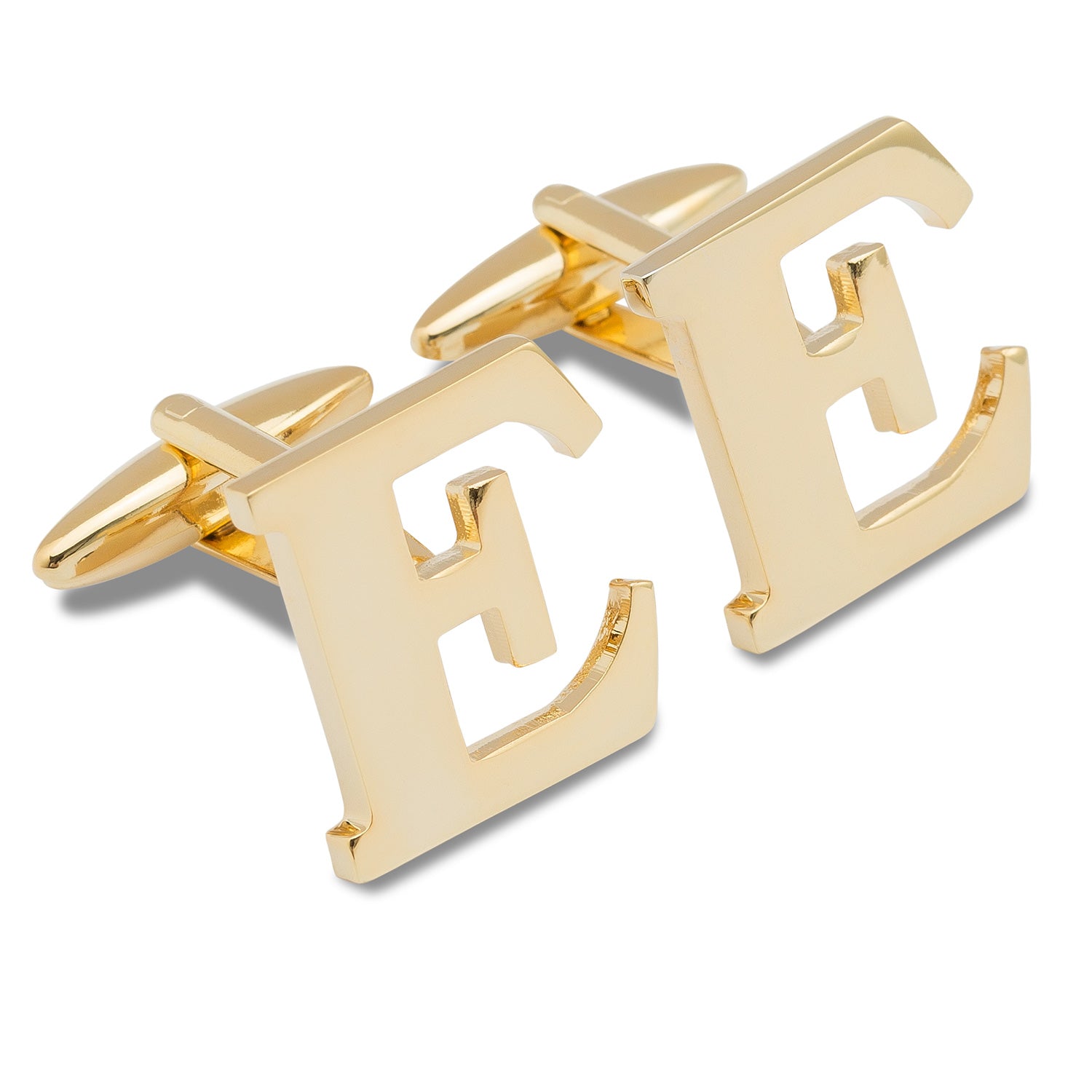 Letter E Gold Cufflinks