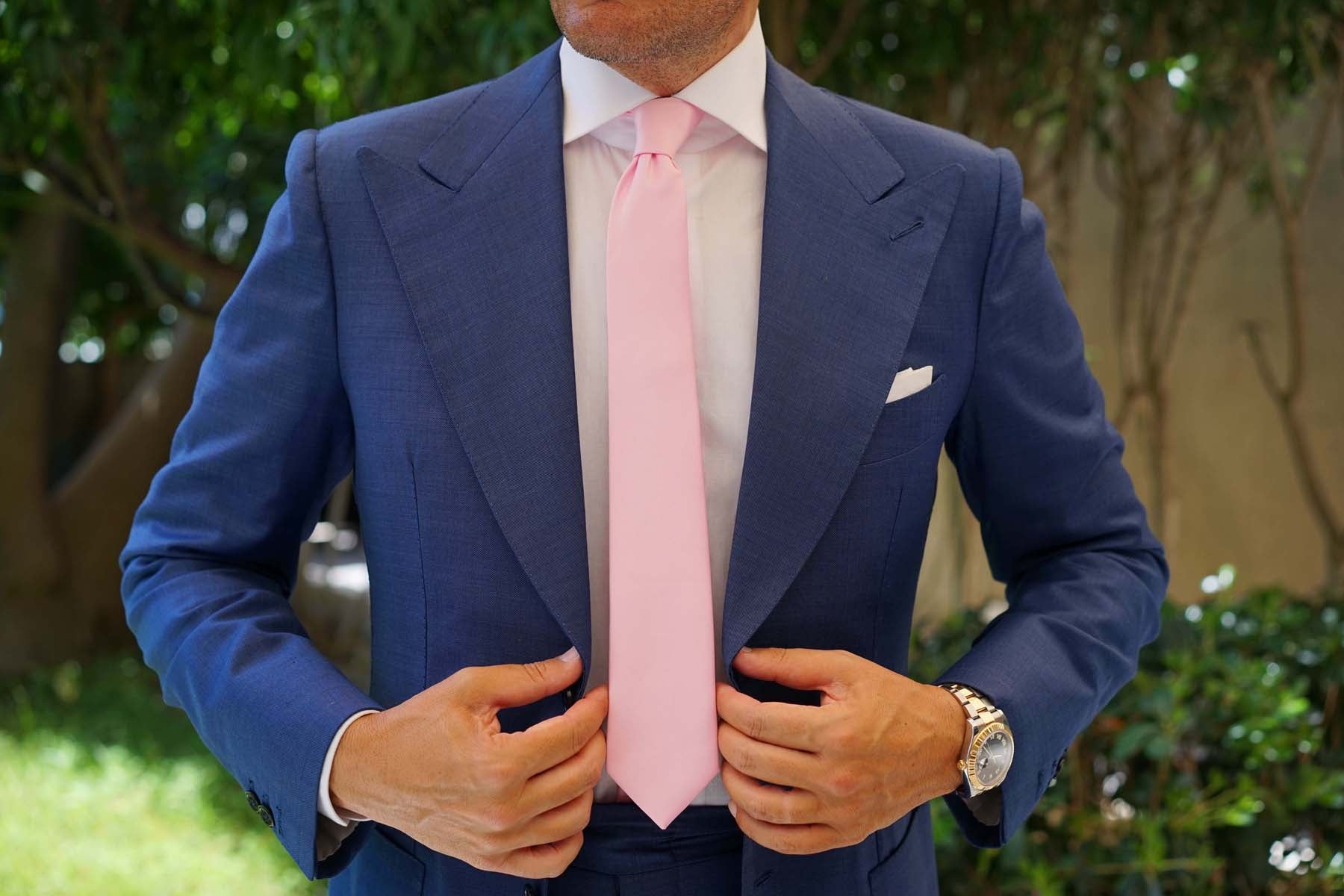 Tickled Pink Satin Skinny Tie