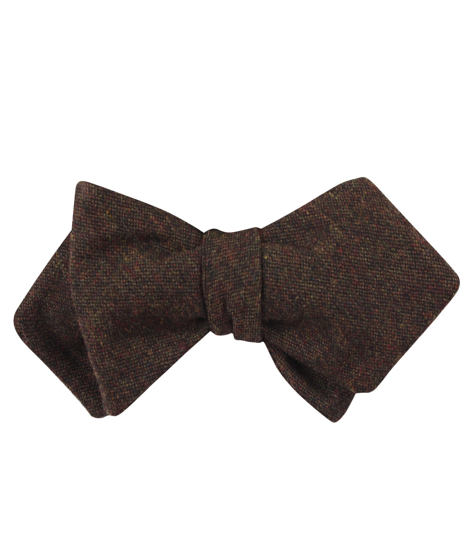 Brown Columbia Wool Diamond Self Bow Tie