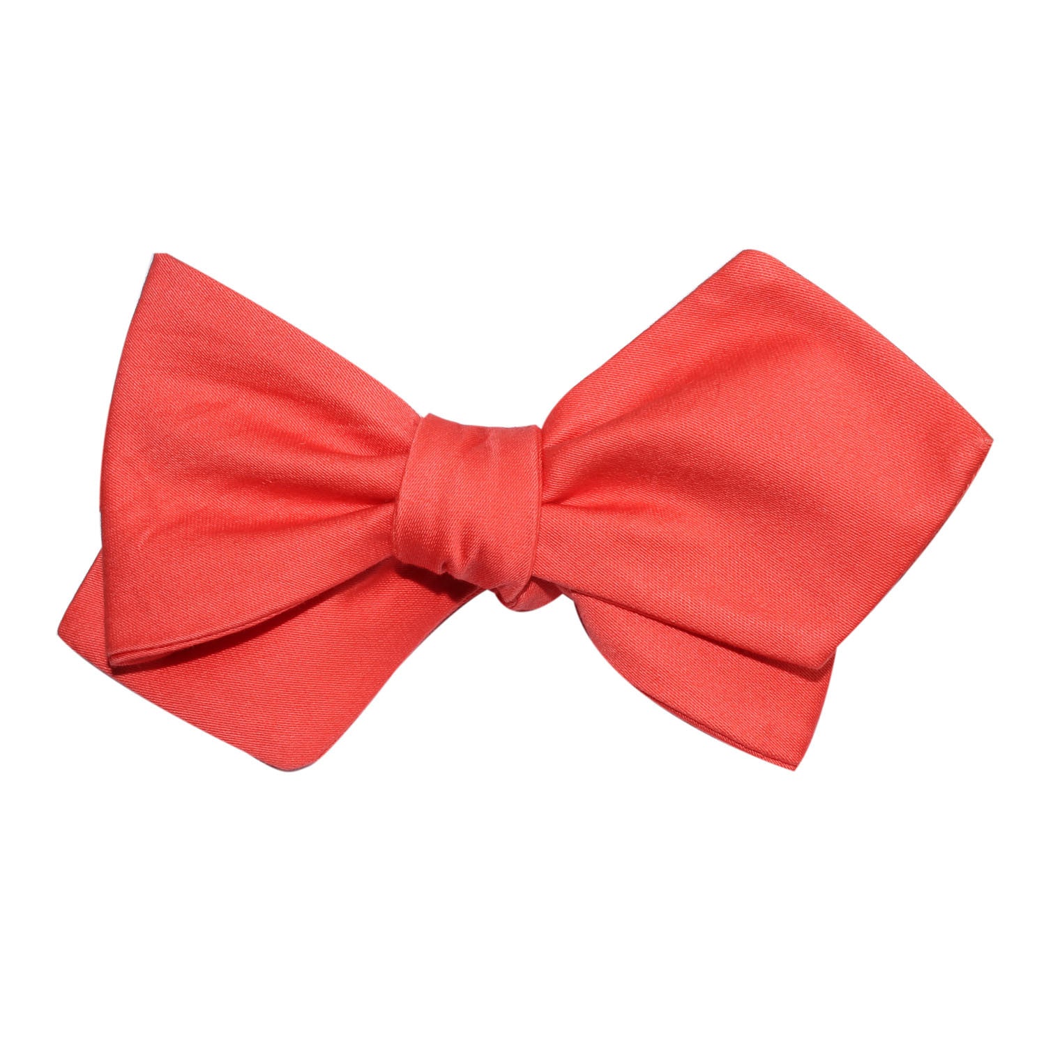 Coral Pink Cotton Self Tie Diamond Tip Bow Tie