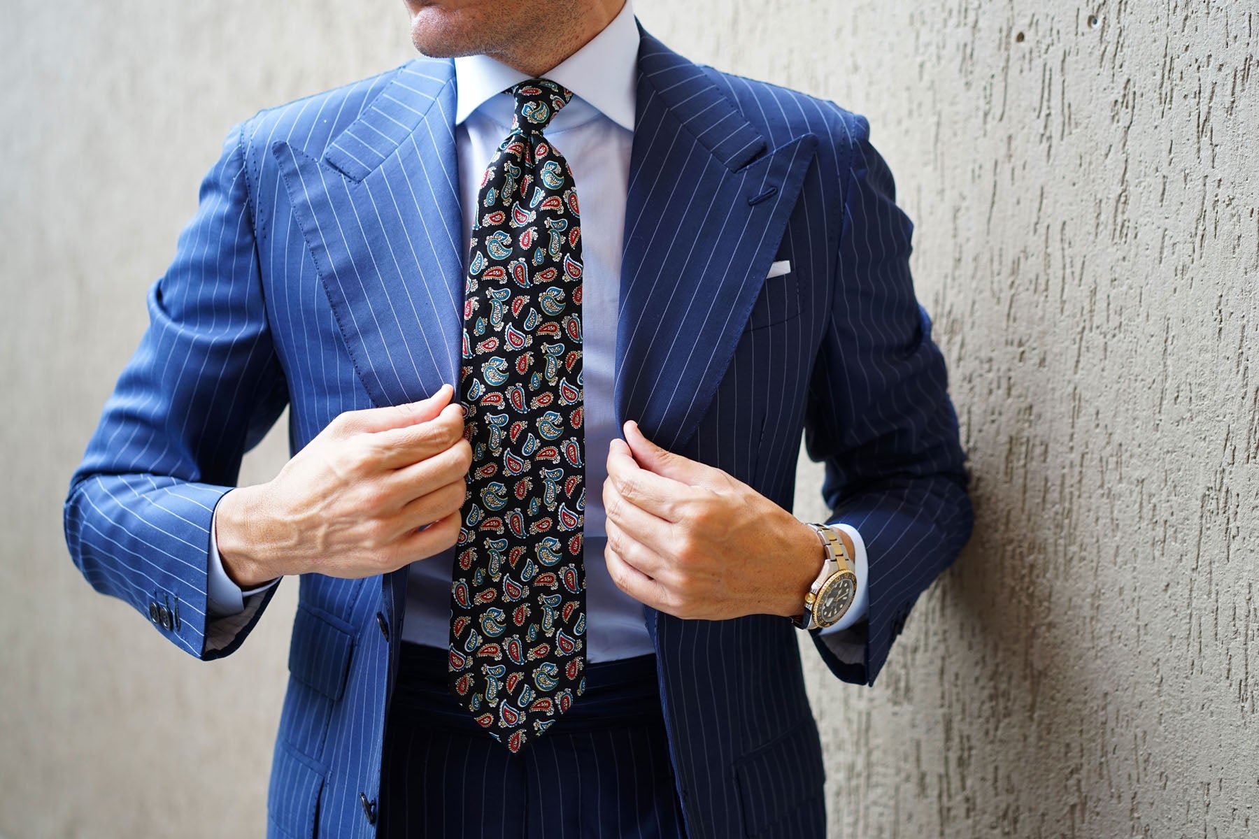 Black Twisted Teardrop Paisley Tie