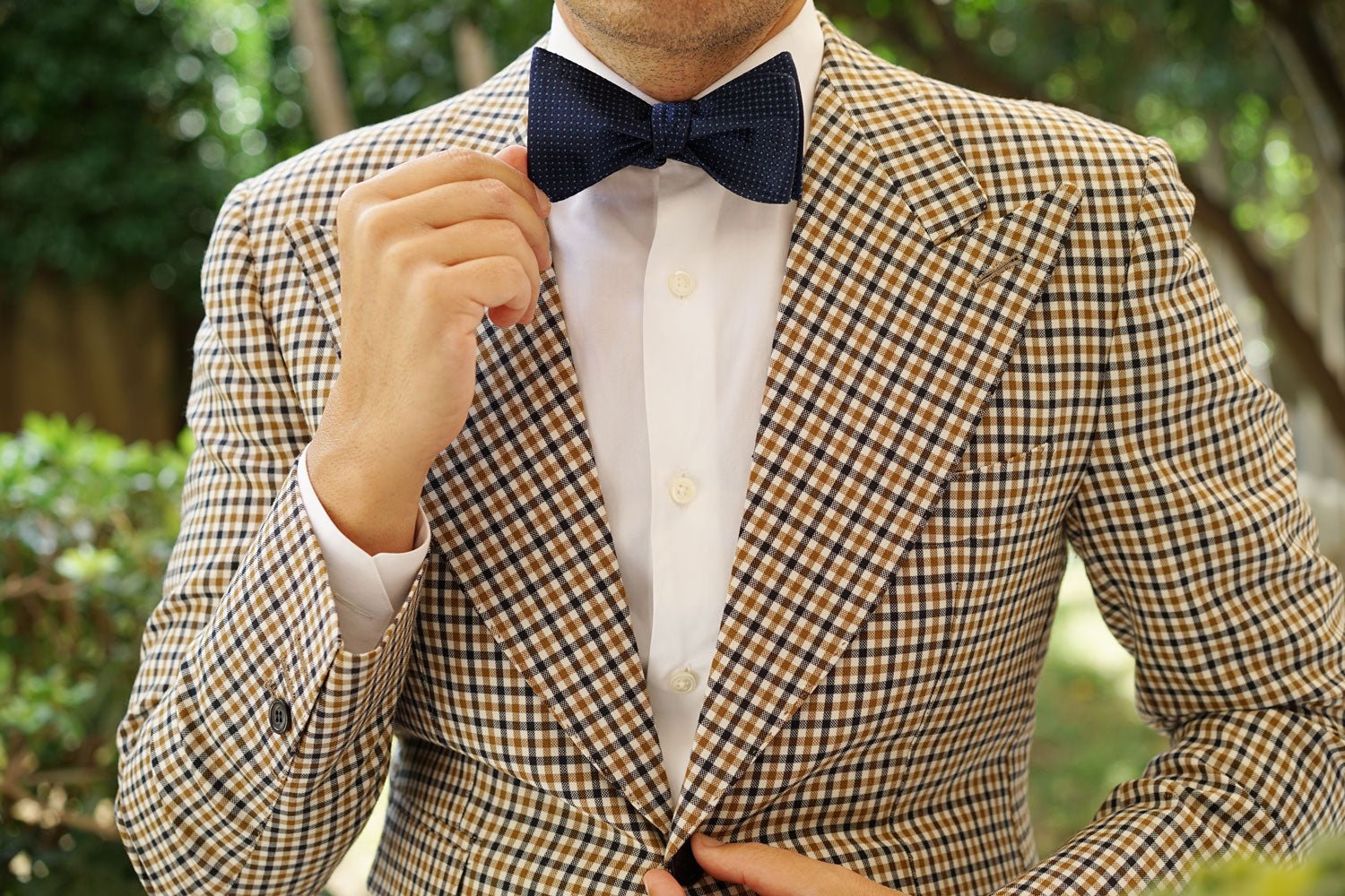 Kroc Blue Pin Dot Self Bow Tie