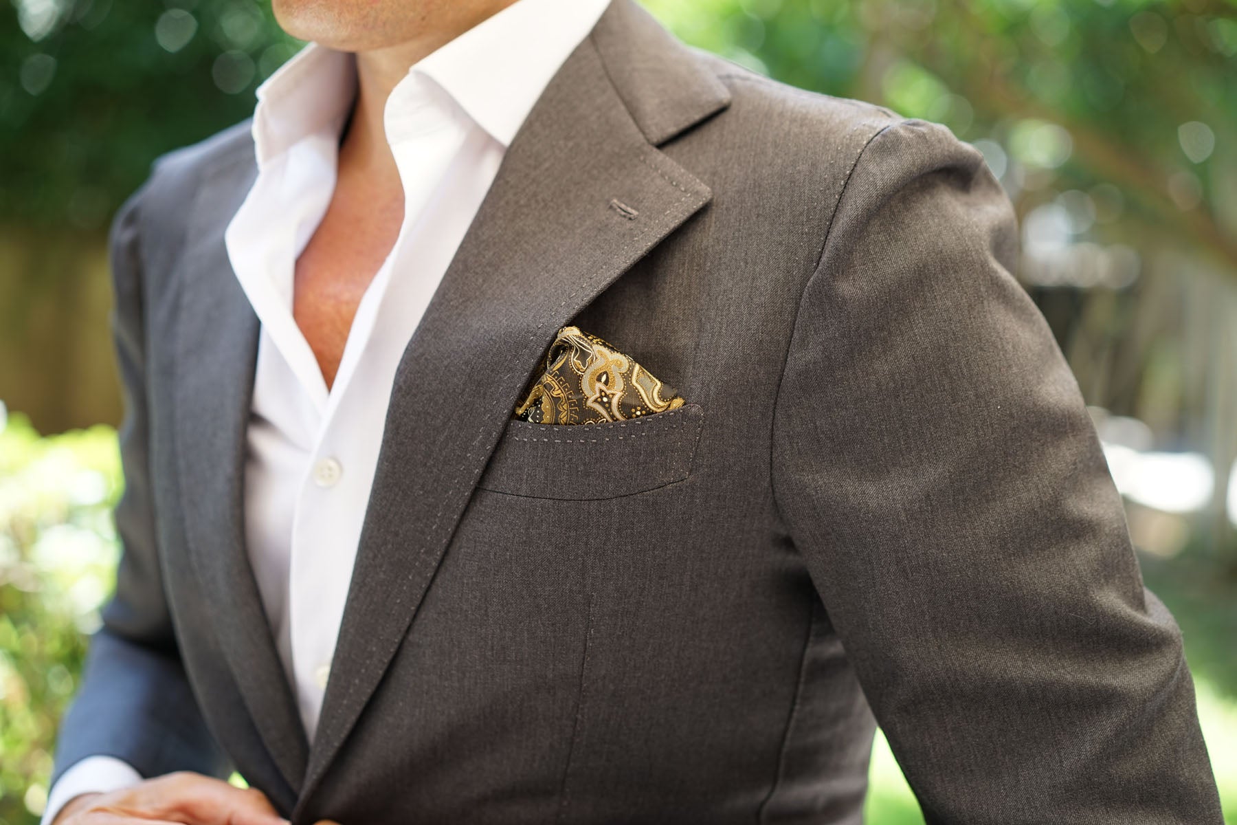 Persian Paisley Brown Pocket Square