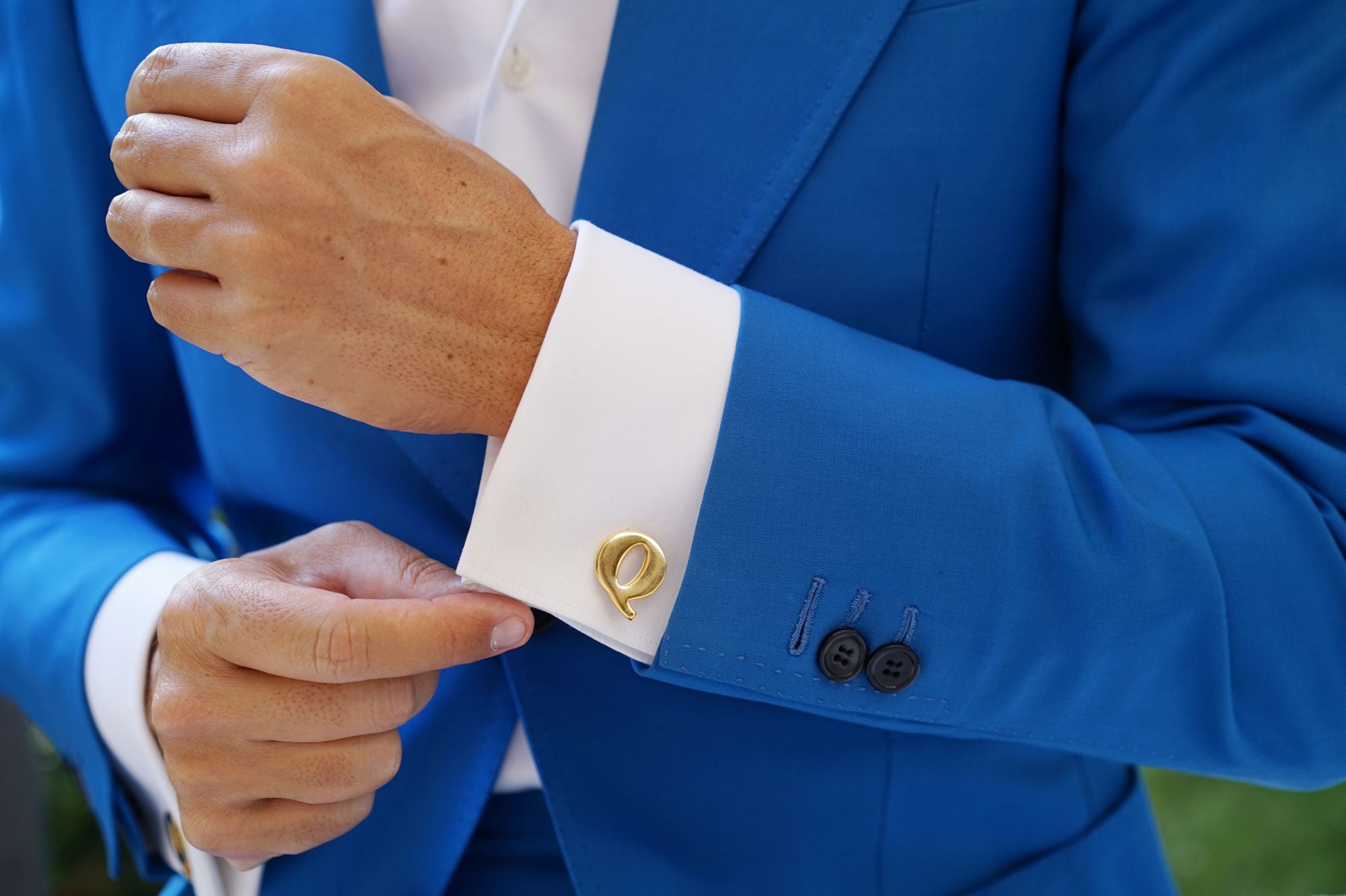 Letter Q Gold Cufflinks