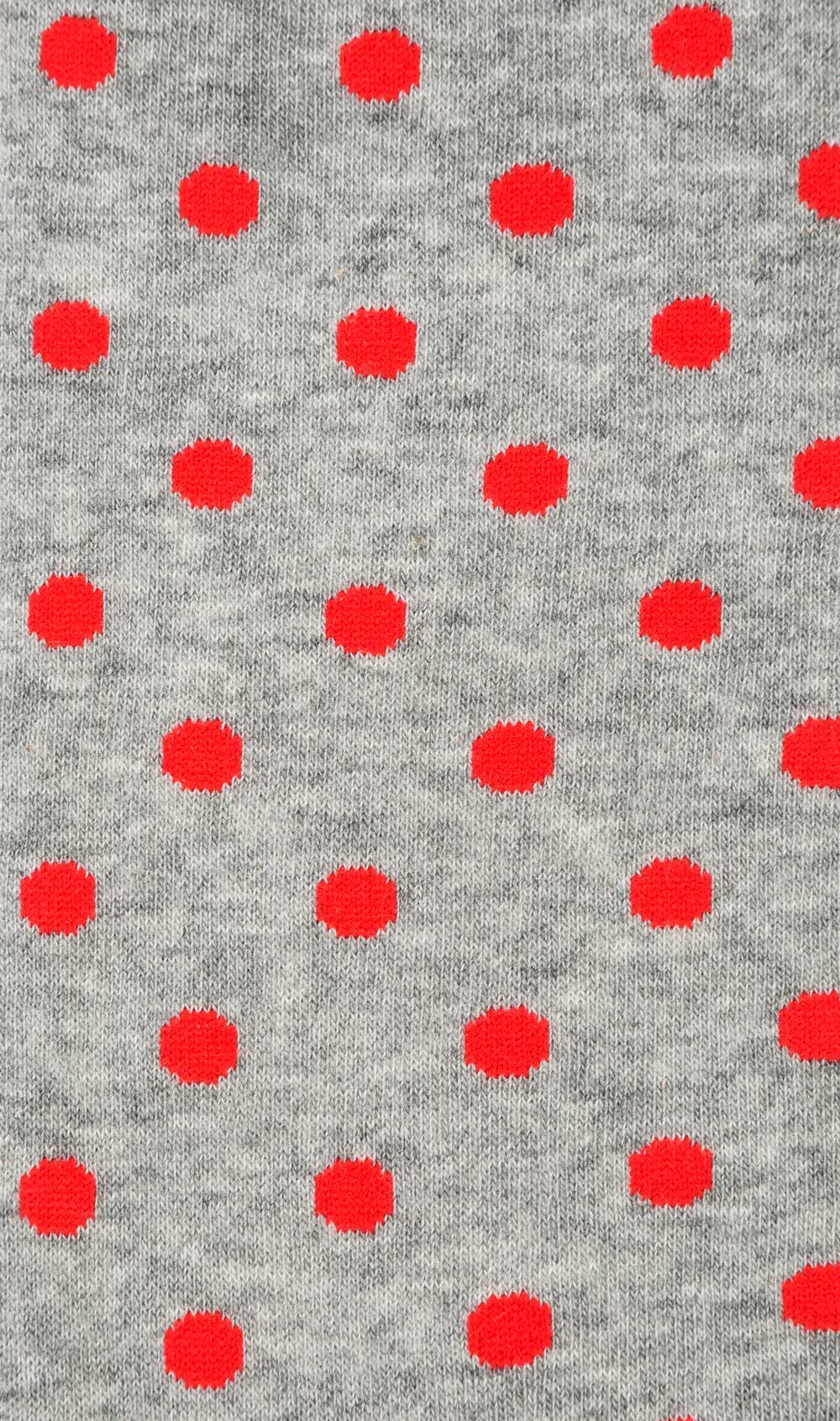 Grey Red Polka Dot Socks