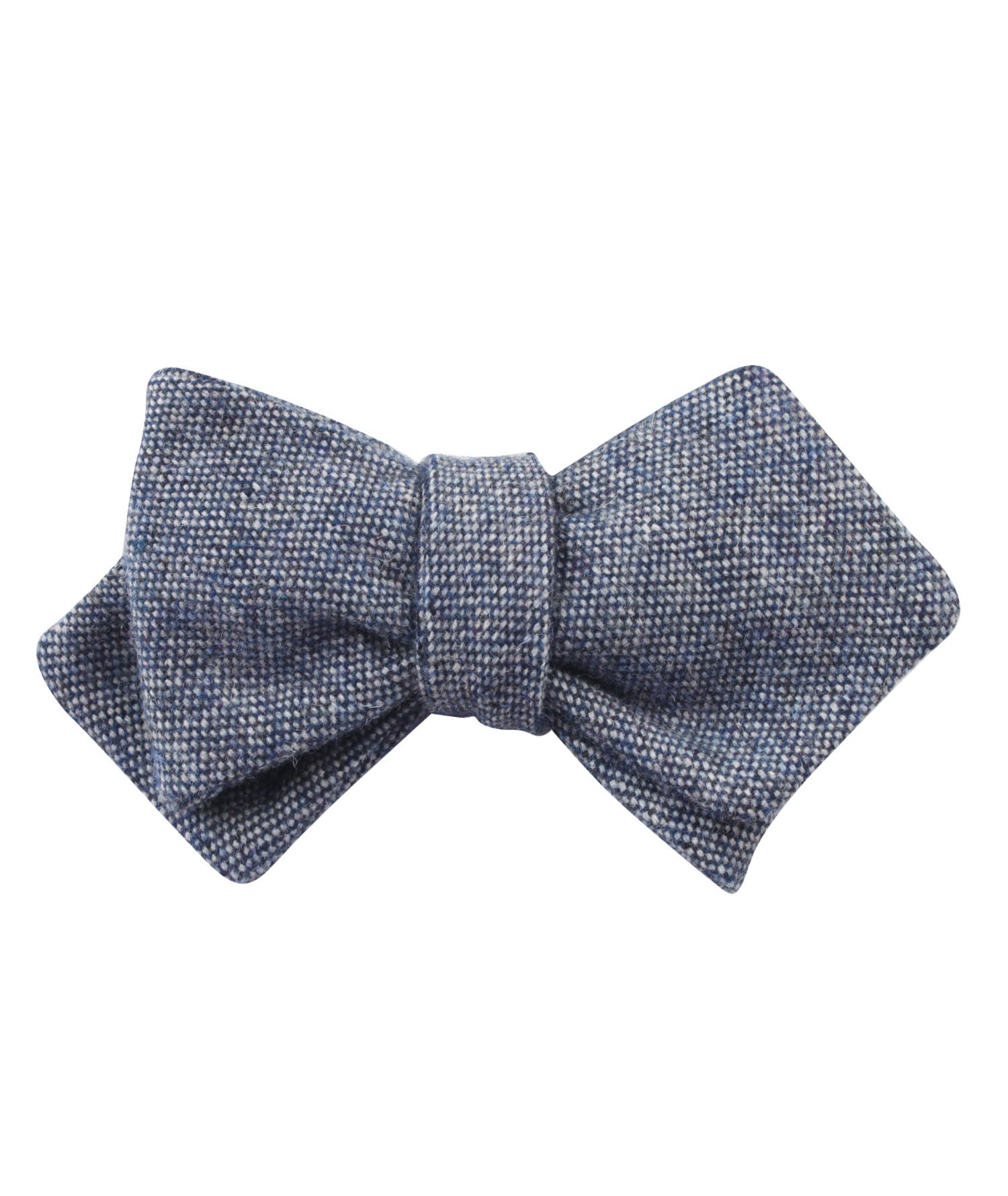 Suffolk Donegal Blue Wool Diamond Self Bow Tie