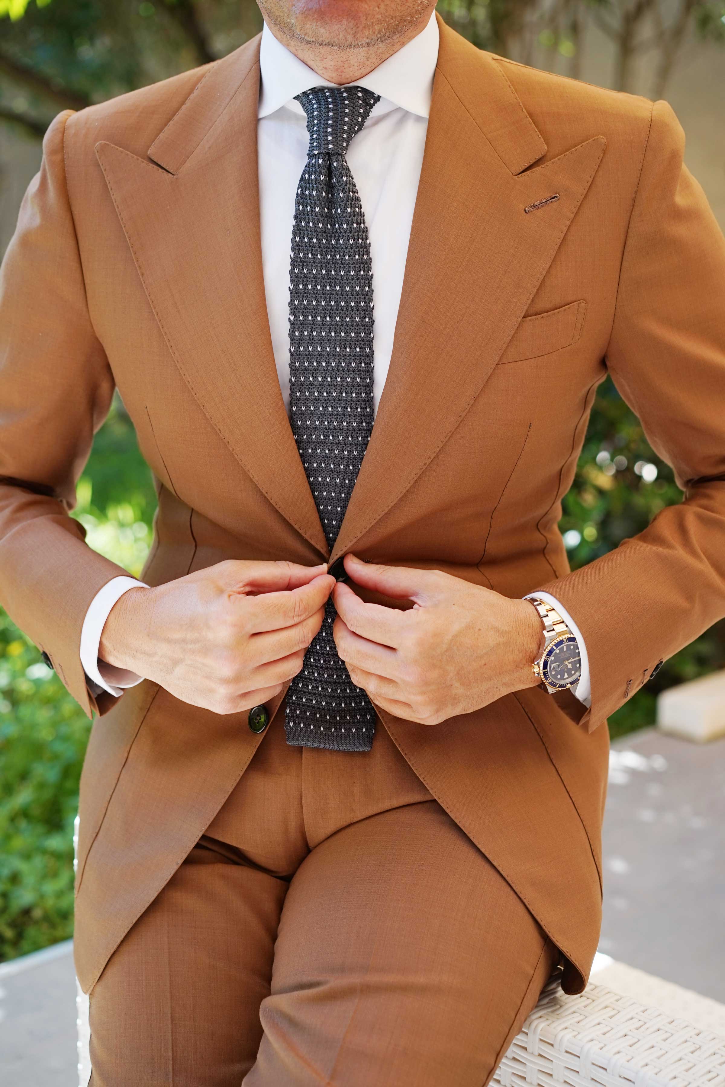 Tarantino Dark Grey Knitted Tie