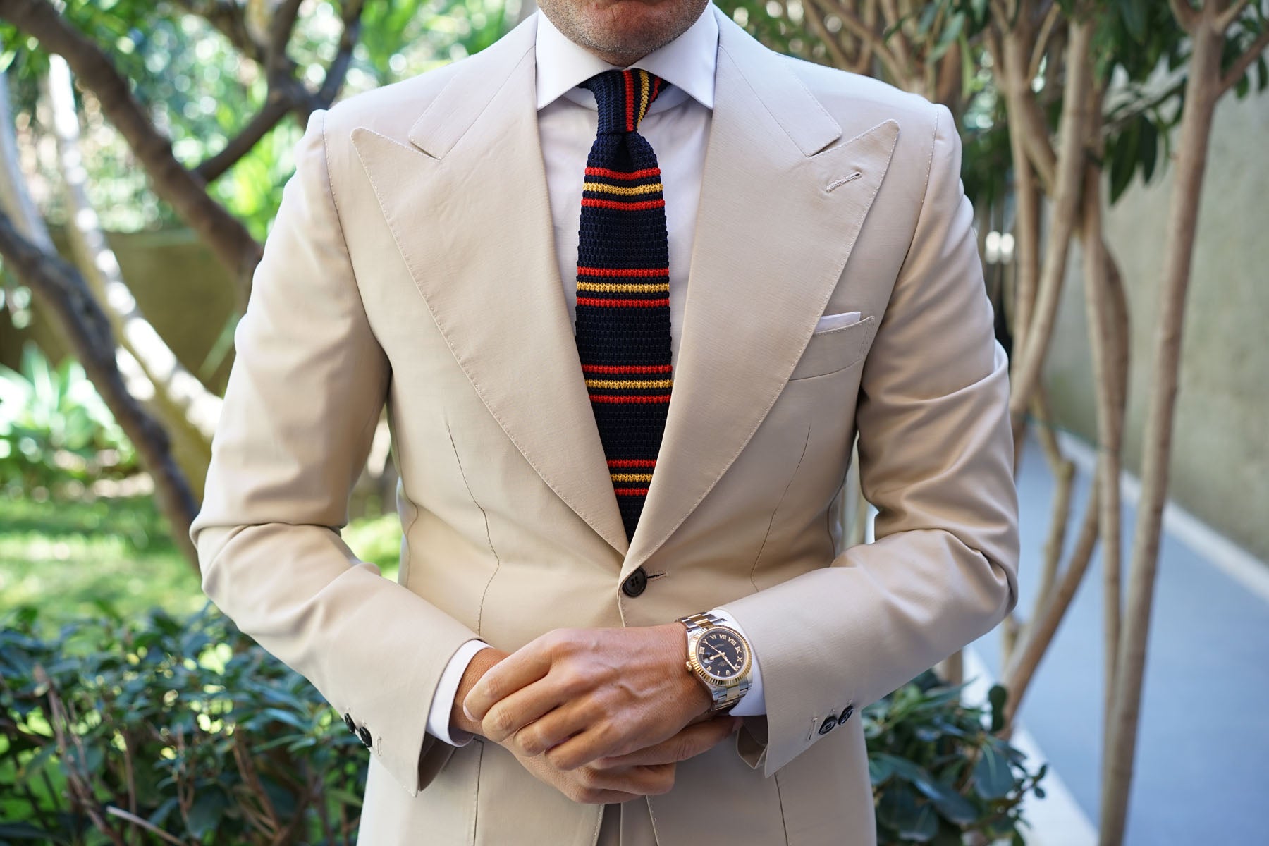 Moroccan Striped Knitted Tie