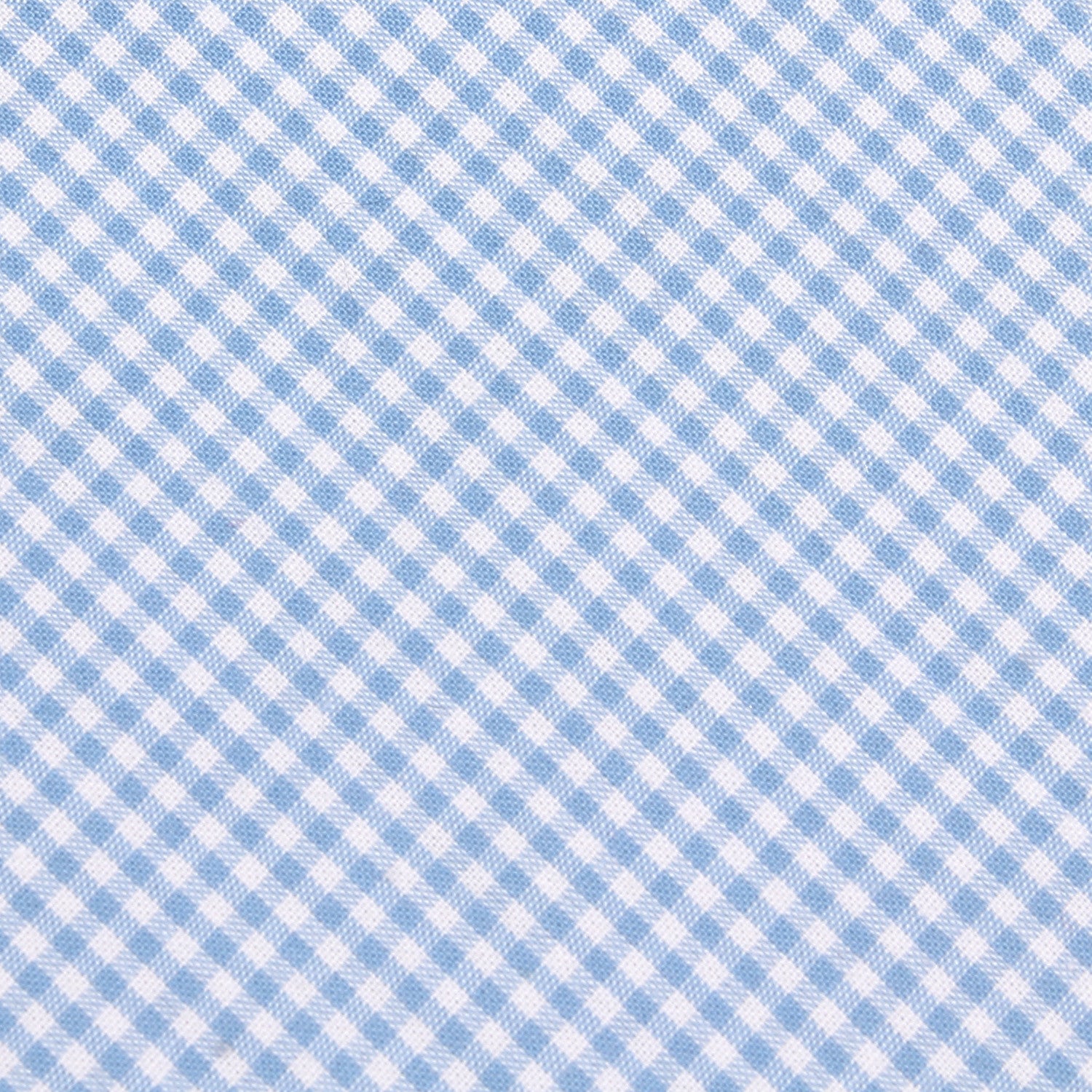 Light Blue Gingham Cotton Skinny Tie